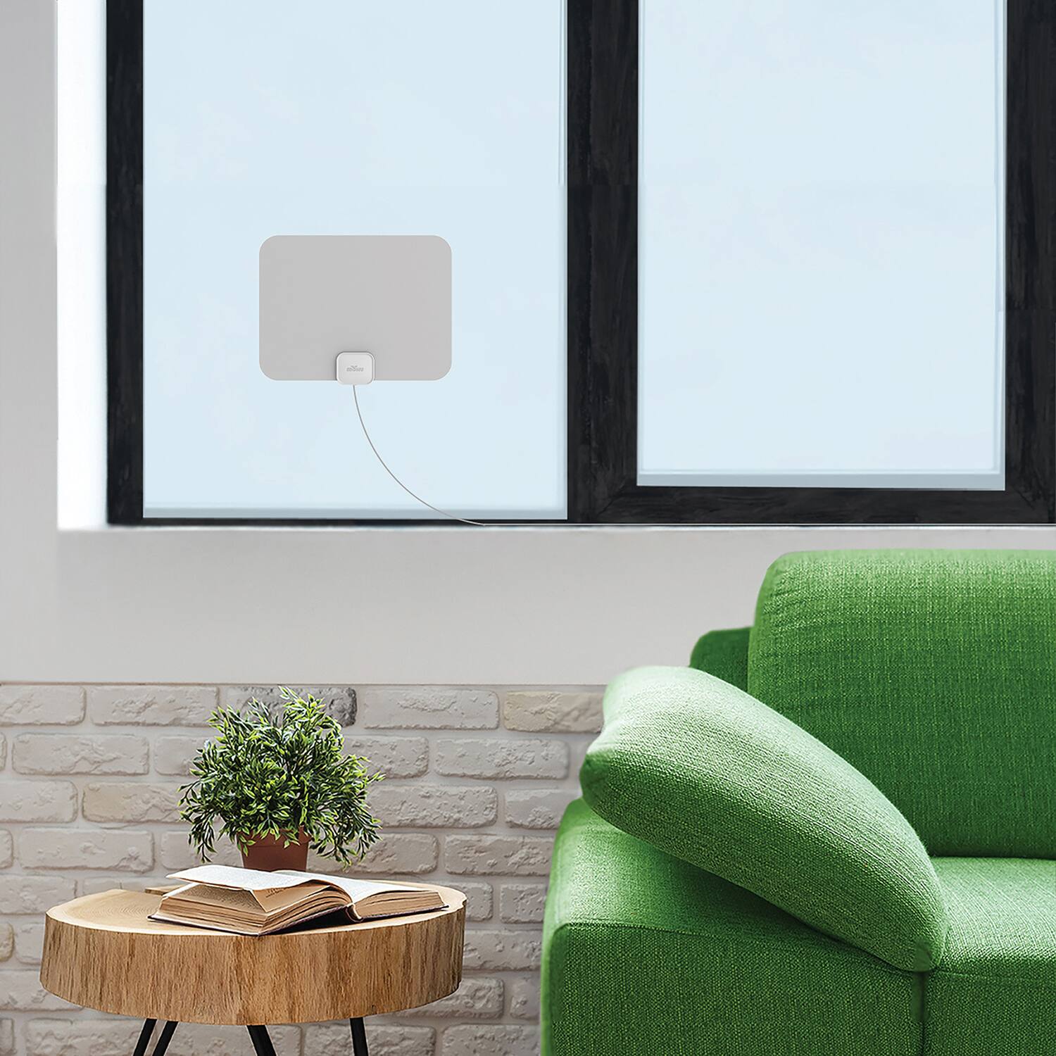 Angle. Mohu - Leaf Ultra-Thin Indoor TV Antenna 40-Mile Range, UHF VHF Multi-Directional, 4K 8K UHD NEXTGEN TV - Warm Gray.