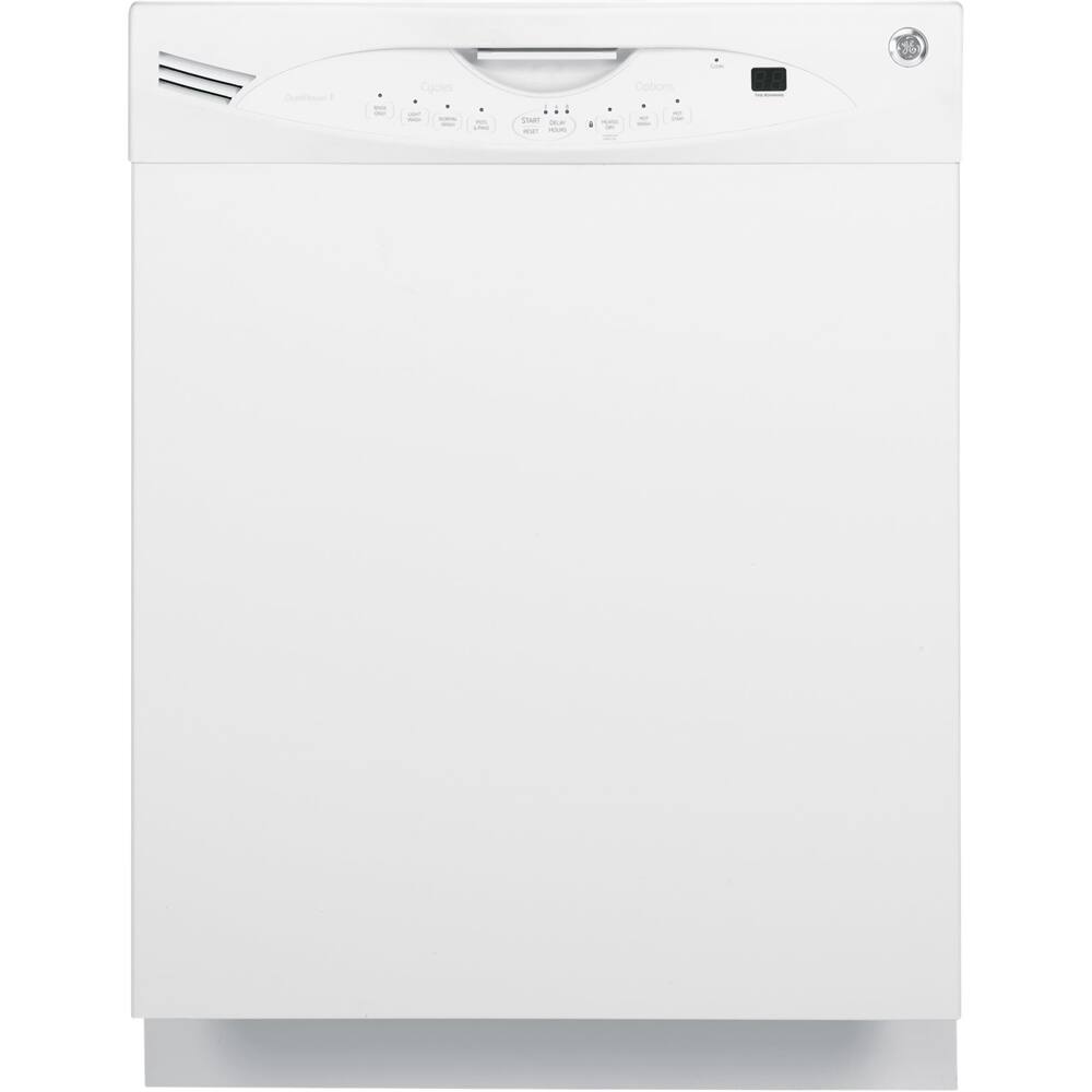 GE - 24" Built-In Dishwasher - White - Larger Front