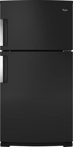 Front Standard. Whirlpool - 21.2 Cu. Ft. Top-Freezer Refrigerator - Black.