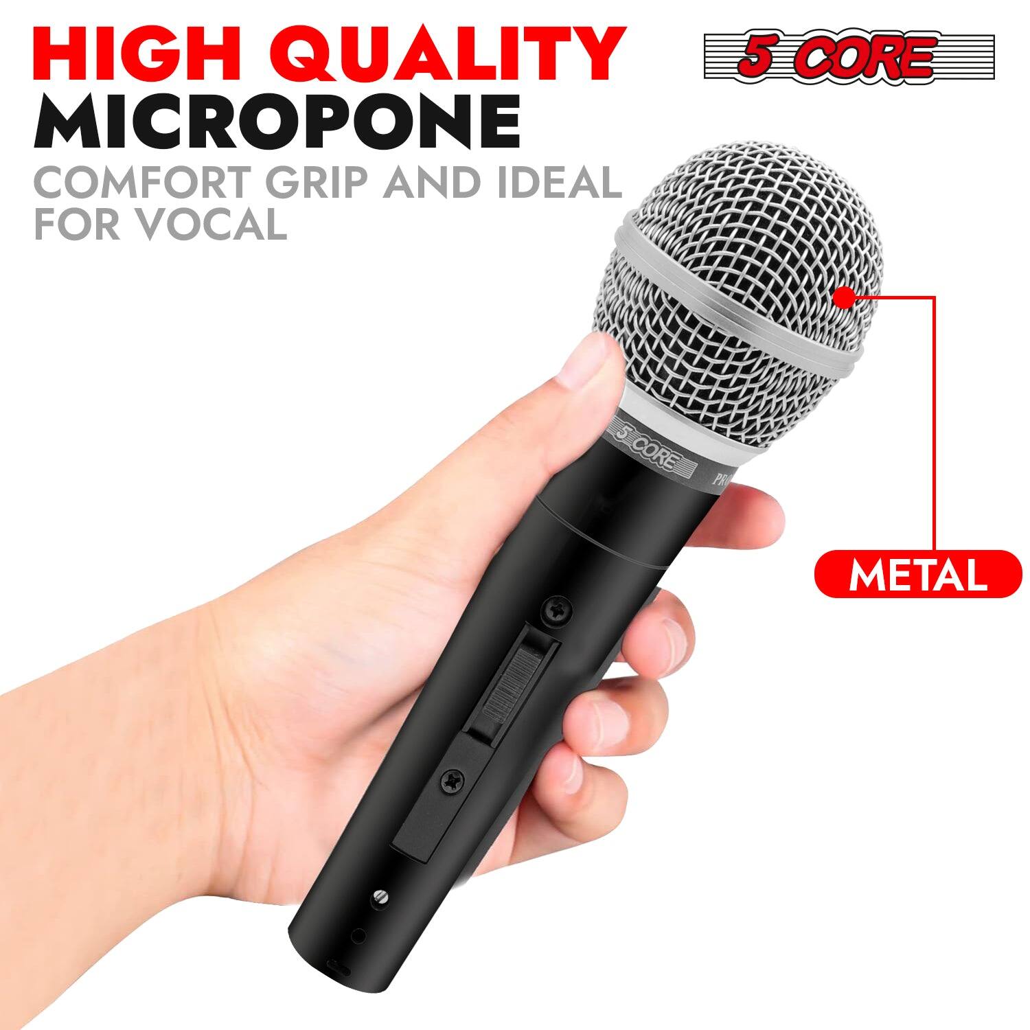 HIGH QUALITY 5 CORE MICROPHONE COMFORT GRIP AND IDEAL FOR VOCAL.