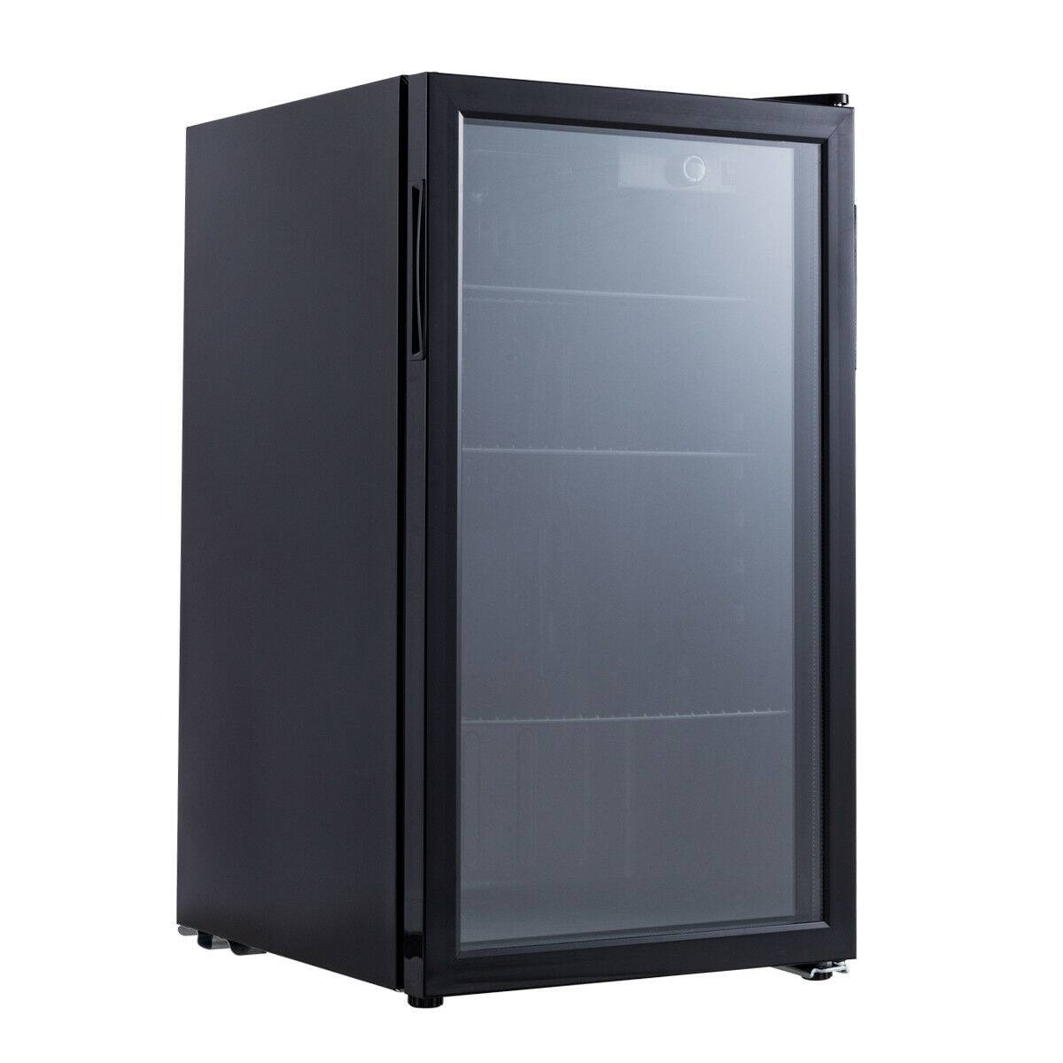 Alt View 5. Gymax - Gymax 120 Can Beverage Refrigerator Beer Wine Soda Drink Cooler Mini Fridge Glass Door - Black.