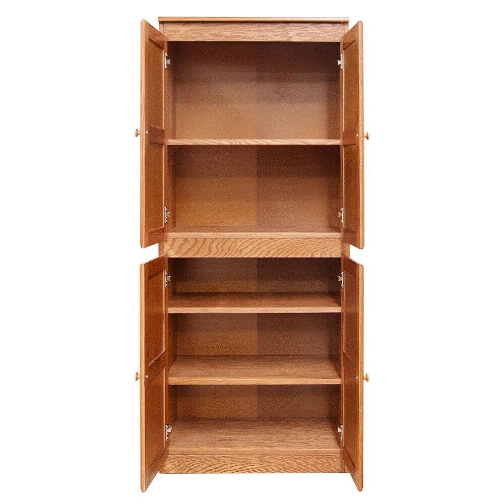 Left. Concepts in Wood - Multi use Storage Cabinet 5 Shelves Dry Oak Finish - Brown.