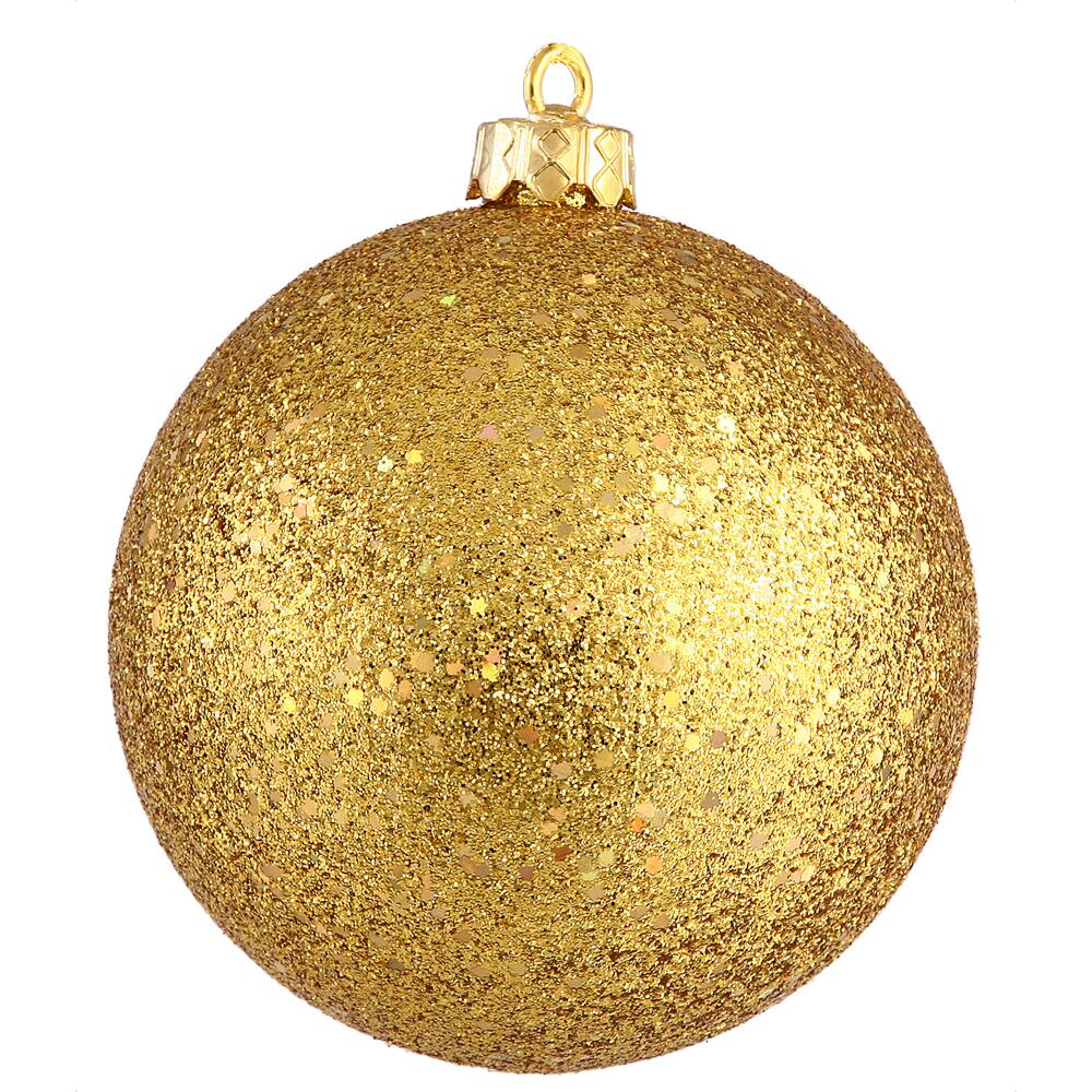 Front. Vickerman - Vickerman 10" Antique Gold Sequin Ball Drilled Cap - Antique Gold.