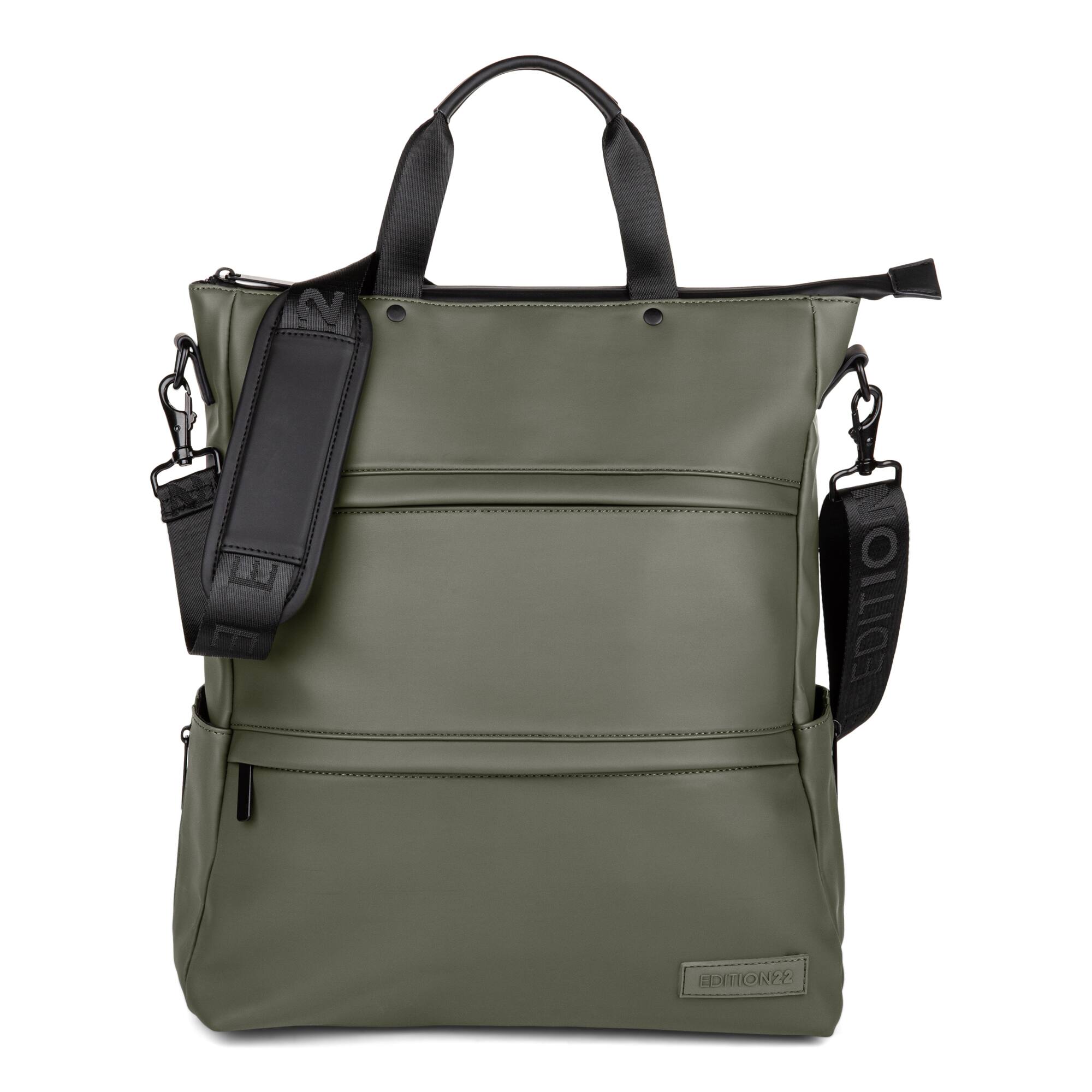 Front. Bugatti - E22 - EDITION 22 - Business Tote bag Convertible into a Backpack - Khaki.