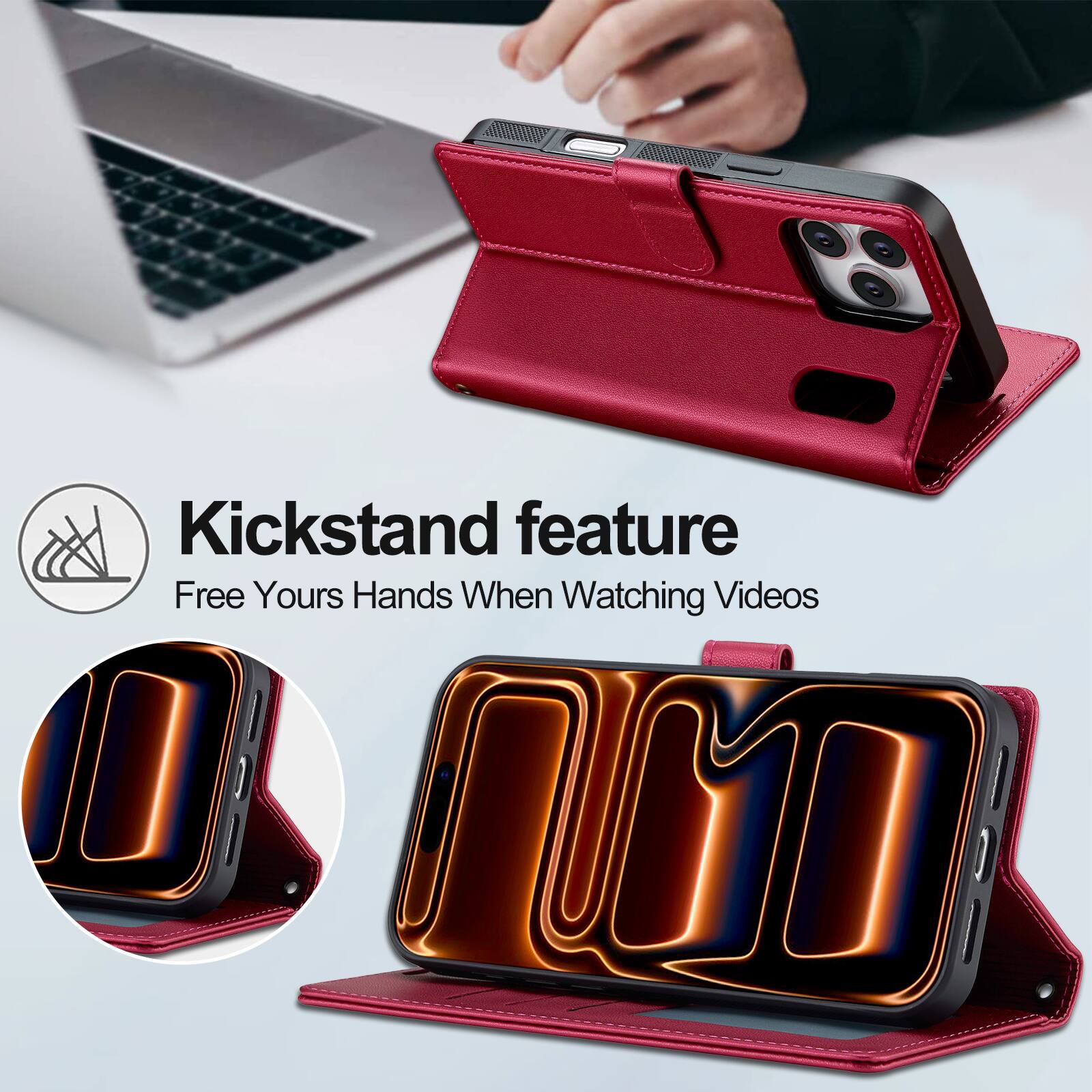 Kickstand feature  
Free Yours Hands When Watching Videos