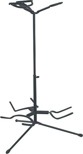 Angle Standard. Tour Grade - Deluxe Triple Stand for Most Electric Guitars - Black.