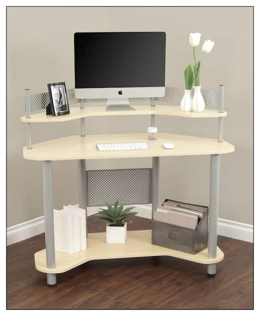 Calico Designs Study Corner Desk Silver Maple Hunkie