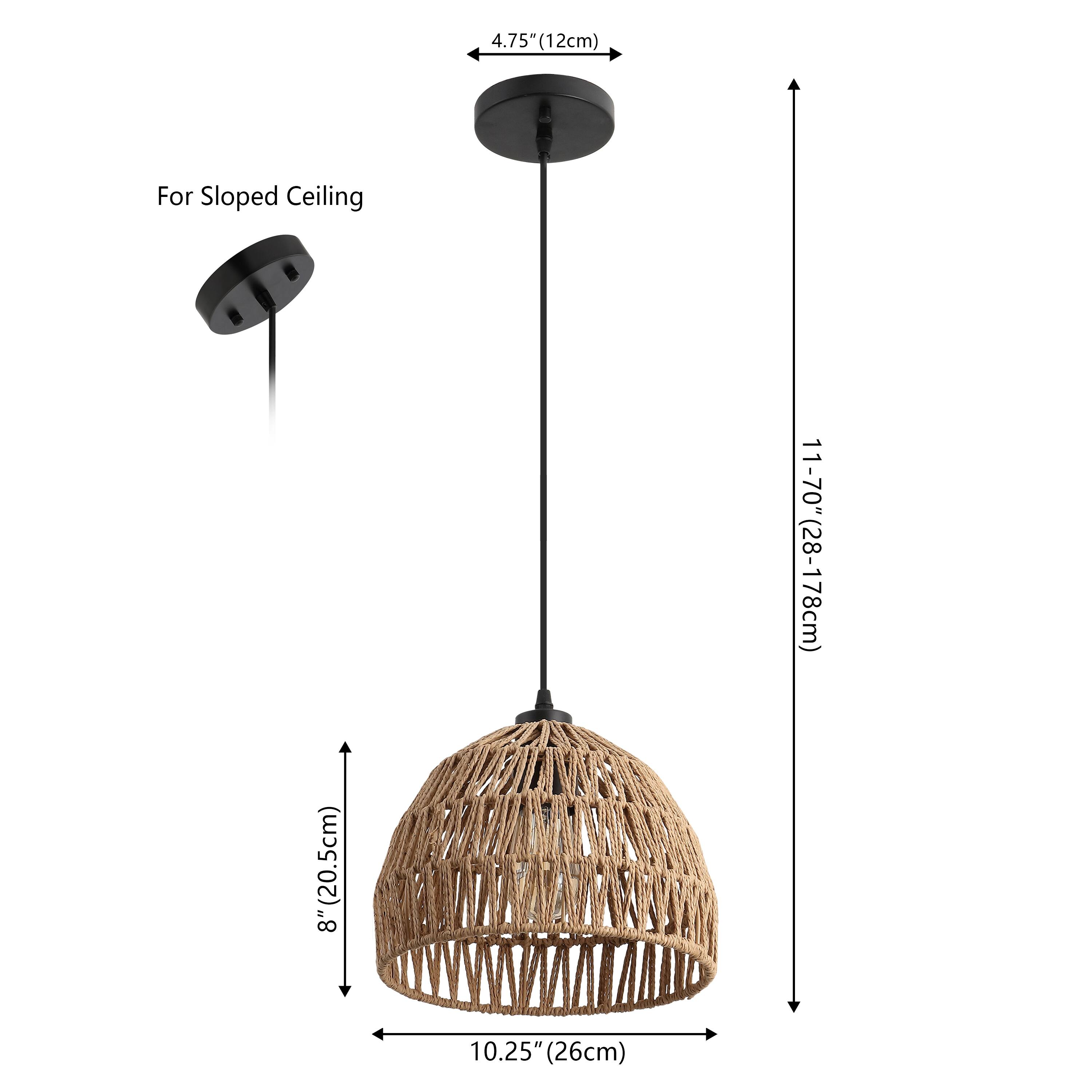 4.75" (12cm) For Sloped Ceiling  
8" (20.5cm)  
11-70" (28-178cm)  
10.25" (26cm)