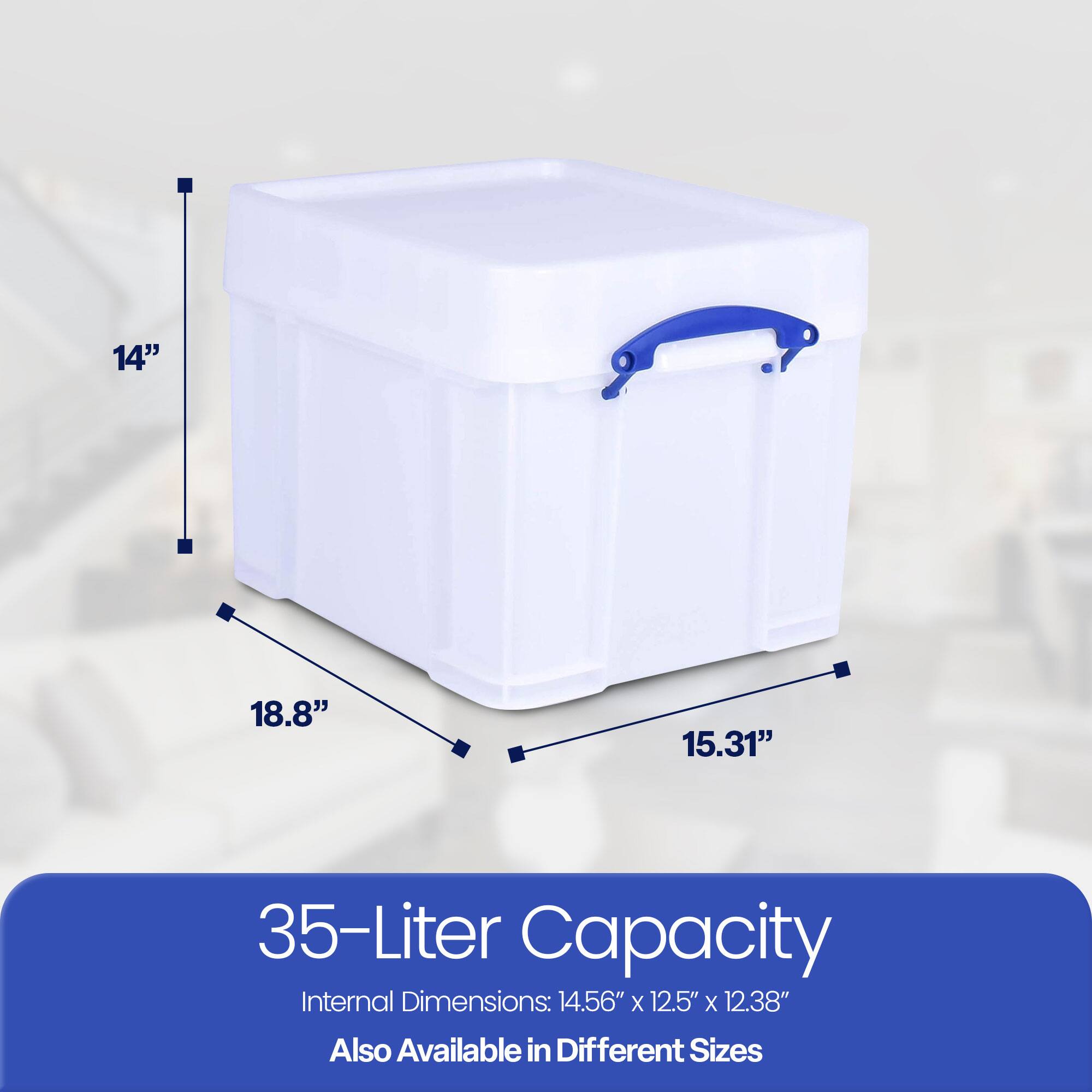 14" 18.8" 15.31" 35-Liter Capacity Internal Dimensions: 14.56" X 12.5" X 12.38" Also Available in Different Sizes