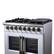 Alt View 4. Forno Appliances - 36 in. Wide 6 Burner Capriasca 5.36 Cu. Ft. Dual Fuel Freestanding Range with French Door Design - White.