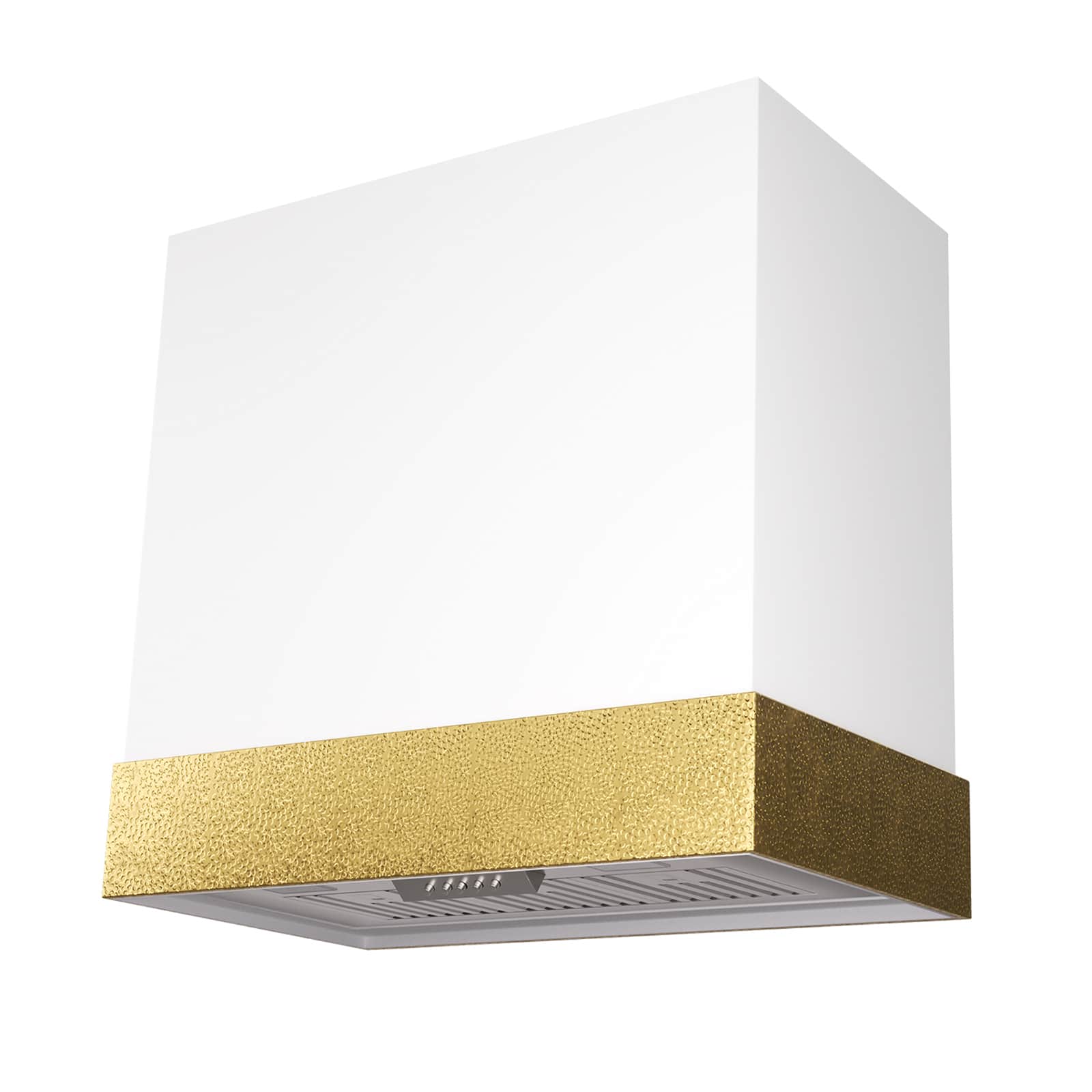 Akicon - 30 inches - Externally Vented - Wall Range Hood - White with Gold