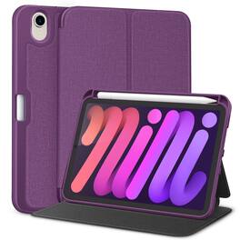 DTTO - Case for iPad mini 7 (A17 Pro) Case 2024, iPad mini 6th Generation Case 2021, with Pencil Holder, Multi-Angle Stand - Purple