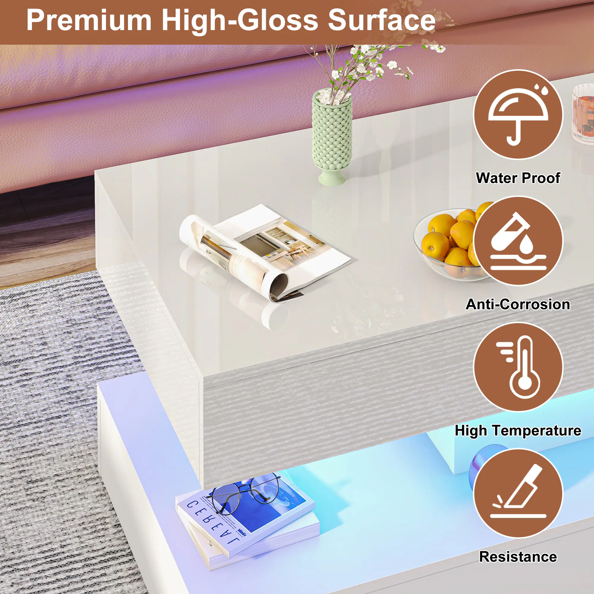 Premium High-Gloss Surface  
Water Proof  
Anti-Corrosion  
High Temperature  
Resistance