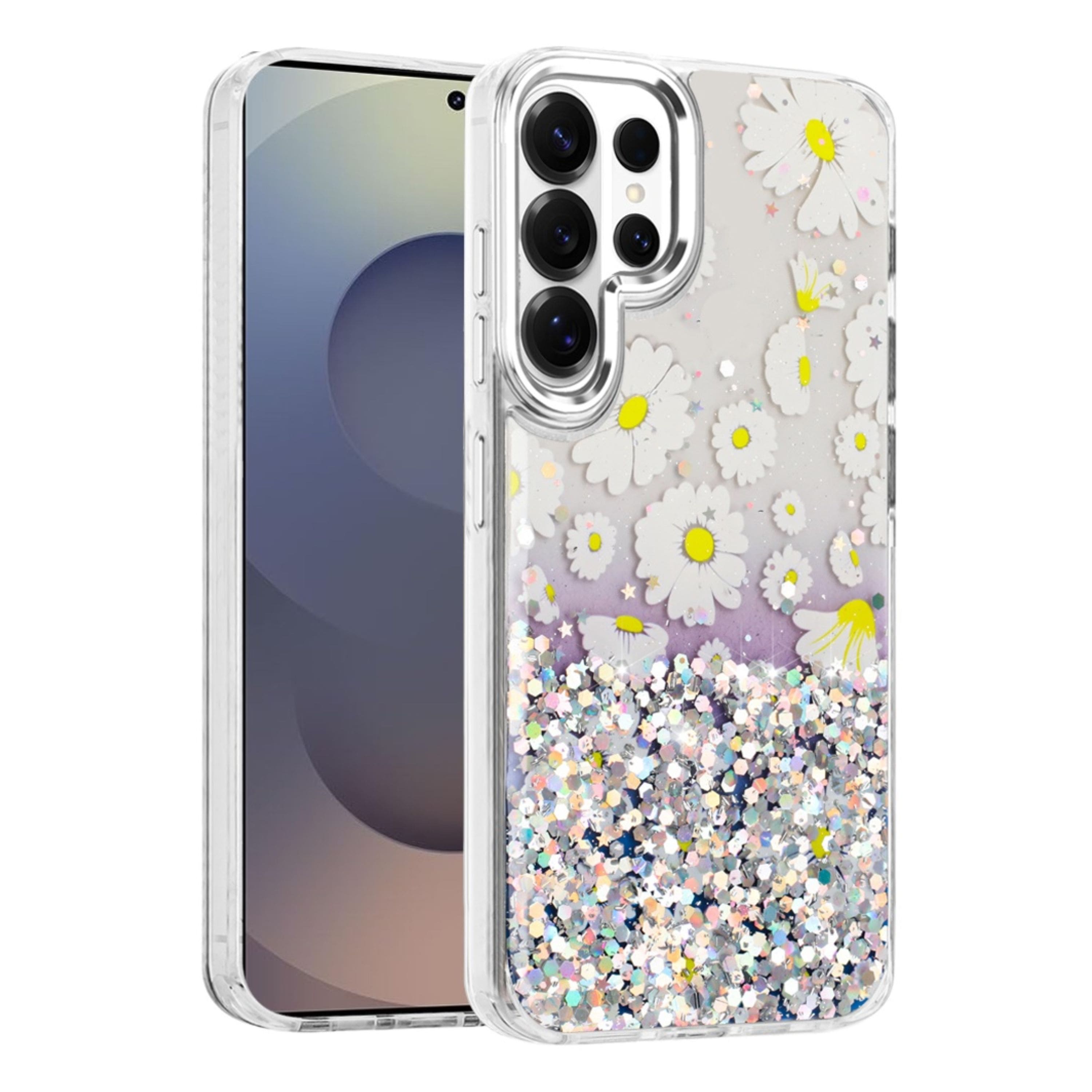 Kitcheniva - In Mold Design Metallic Buttons Phone Case With Tempered Glass For Samsung Galaxy S26 Ultra Daisy - Multicolor price history on PriceWatchPro