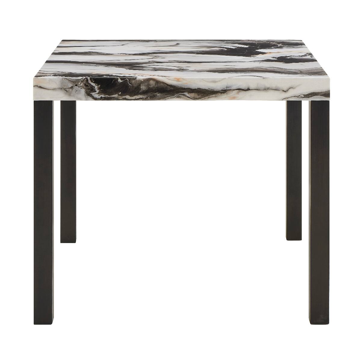 Alt View 4. Loheer - Loheer Counter Height Dining Table with Faux Marble Tabletop, Square Table for Four - Off White.