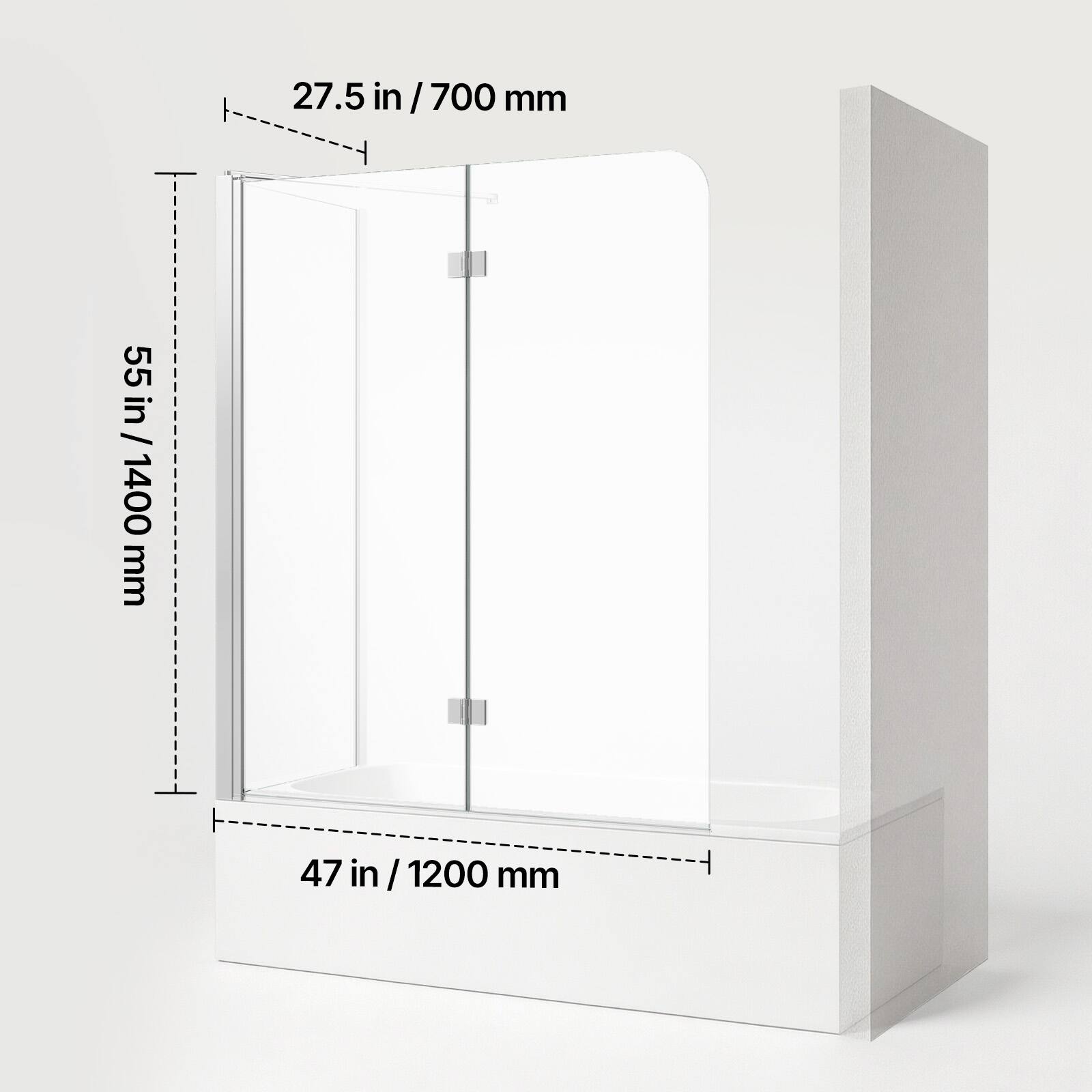 27.5 in / 700 mm  
55 in / 1400 mm  
47 in / 1200 mm