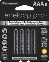 Panasonic - eneloop pro Rechargeable AAA Batteries (8-pack) - Front_Zoom
