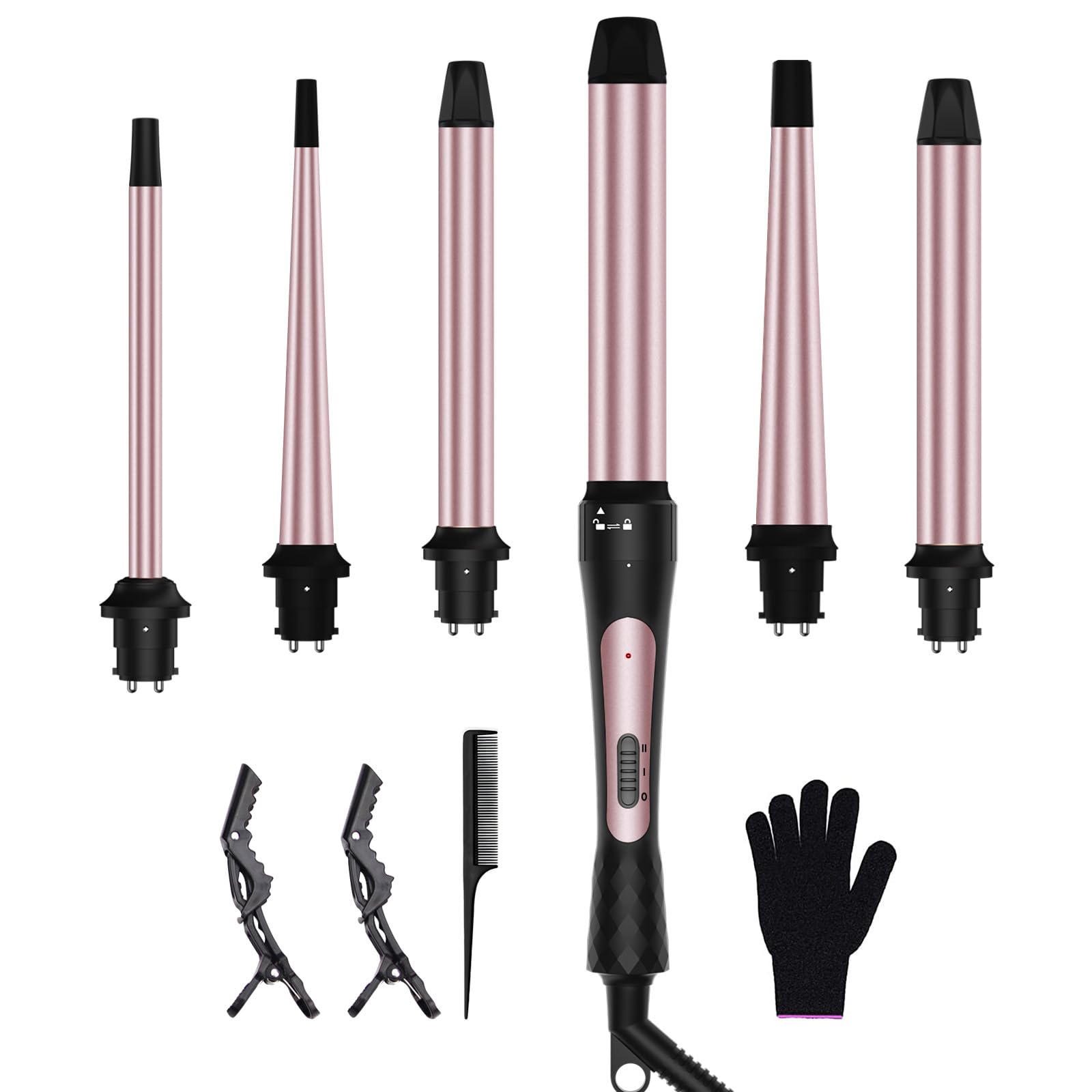 6 in 1 Curling Iron With 6 Interchangeable