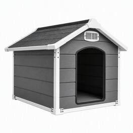 RYHNUYNE - Large Dog House for Big Breeds, 50.5" Waterproof Outdoor Shelter, Double-Wall PP, UV Protected
