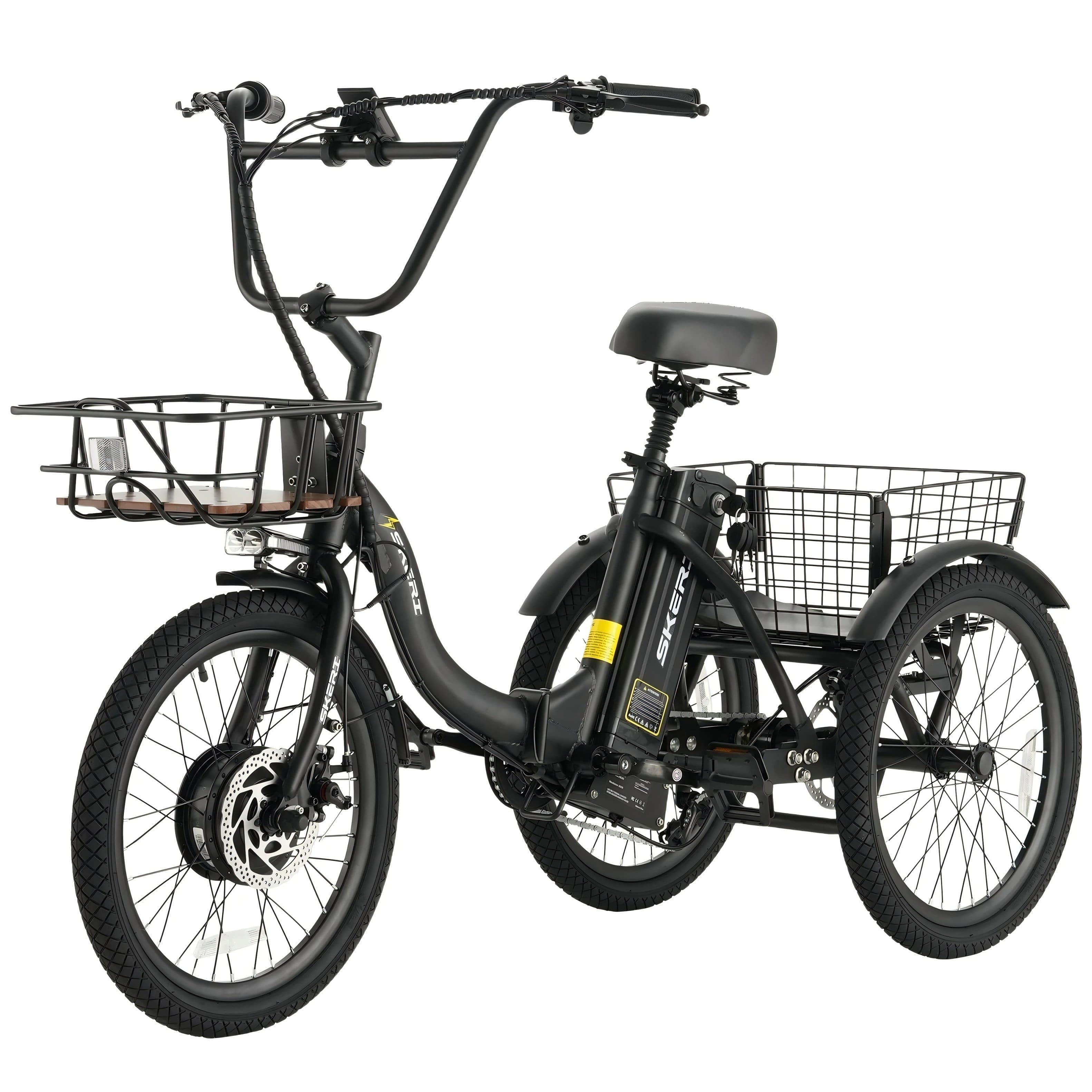 Skeri - Electric Tricycle for Adults, 20” Folding Electric Trike,3 Wheels Electric Scooter Bicycle, 48V 20AH Removable Battery - Black