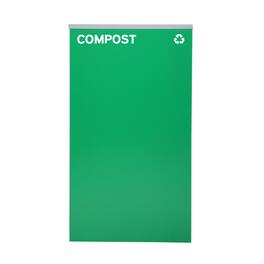 Alpine Industries - 29 Gallon Steel Trash Can Compost Bin with Square Lid - Green