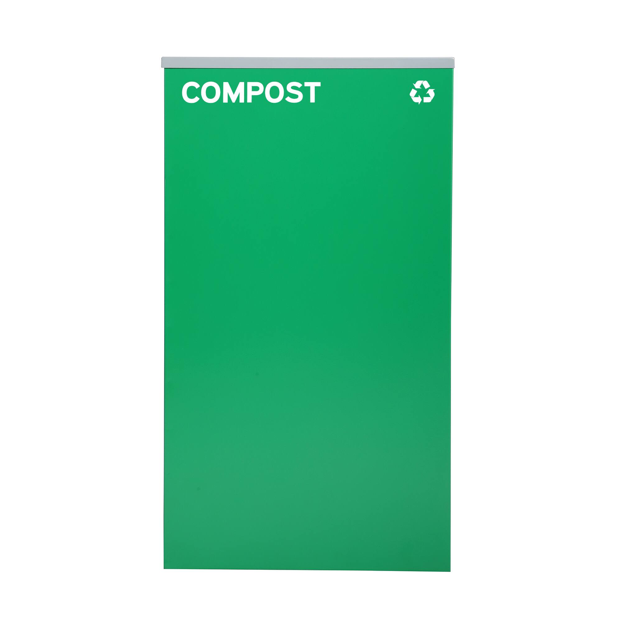 Front. Alpine Industries - 29 Gallon Steel Trash Can Compost Bin with Square Lid - Green.