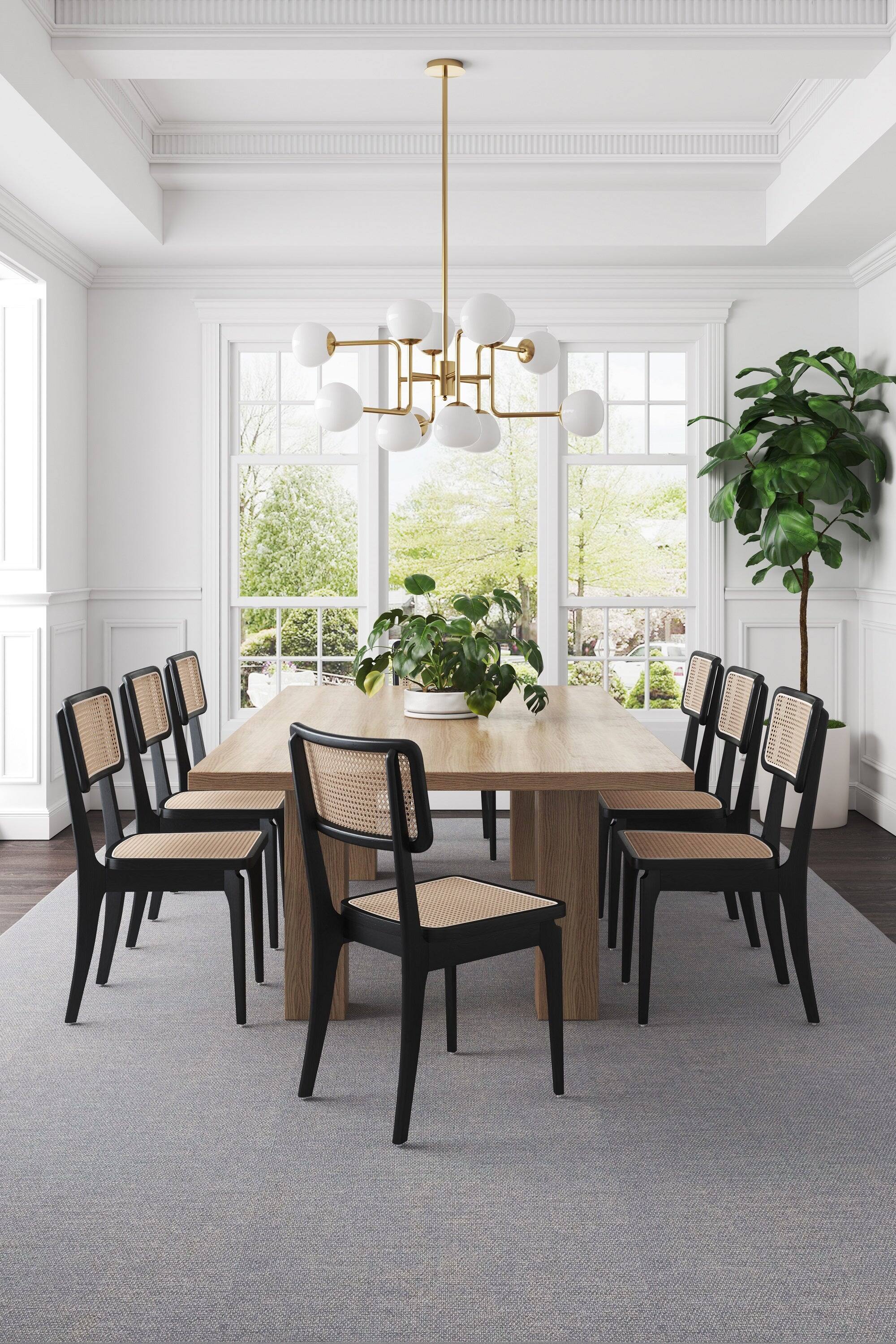 Angle. Manhattan Comfort - Giverny Industry Chic Wood Dining Chair - Set of 2 - Black and Natural.