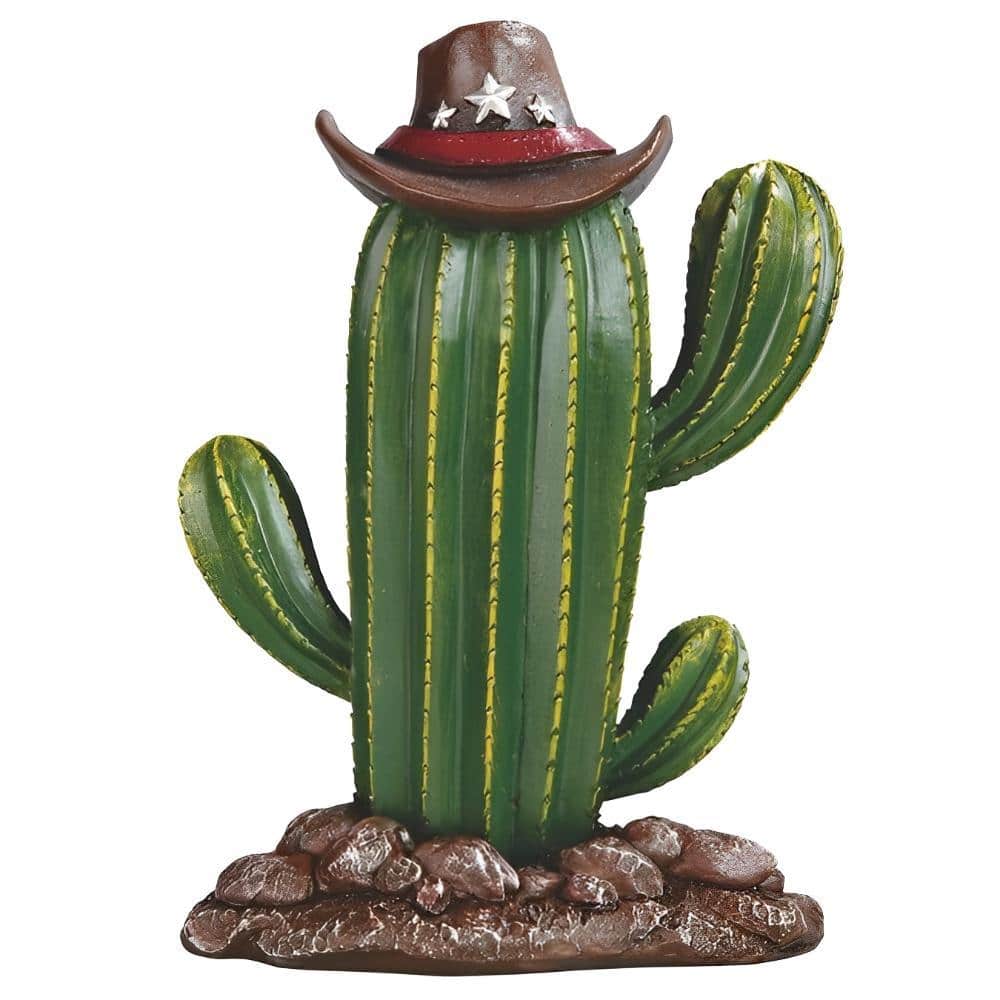 FC Design - 7.75"H Cactus with Cowboy Hat Figurine Computer Desk Tabletop Decoration - Multi-Color