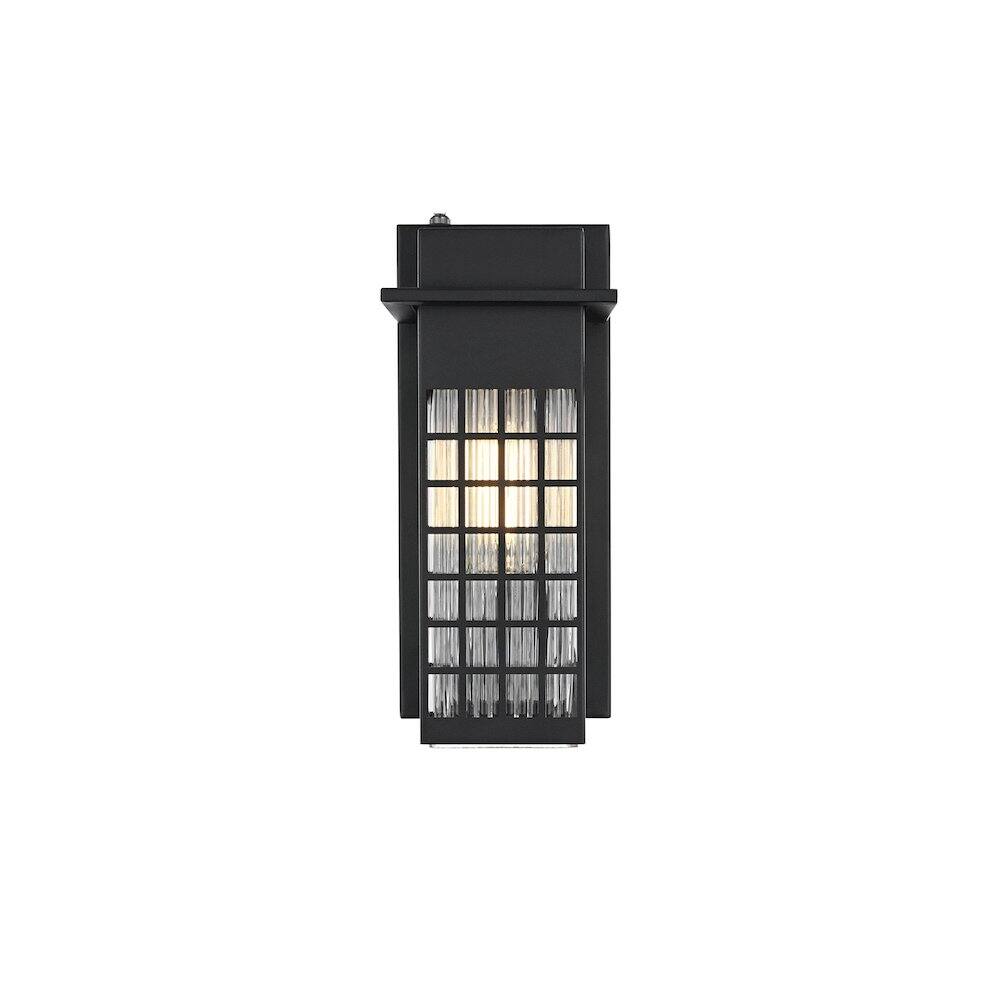 Back. Elegant Lighting - Palmer 7 inch Outdoor Pendant in Black - Black.