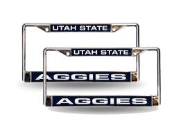 Rico Industries - Utah State Aggies Chrome Metal Laser Cut License Plate Frame - Set of Two Frames - Multi