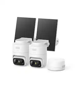 eufy Security - eufyCam C37 2-Cam Kit, Security Cameras, 360PTZ, AI Tracking, 2K Solar Cameras, HomeBase Mini, Facial Recognition