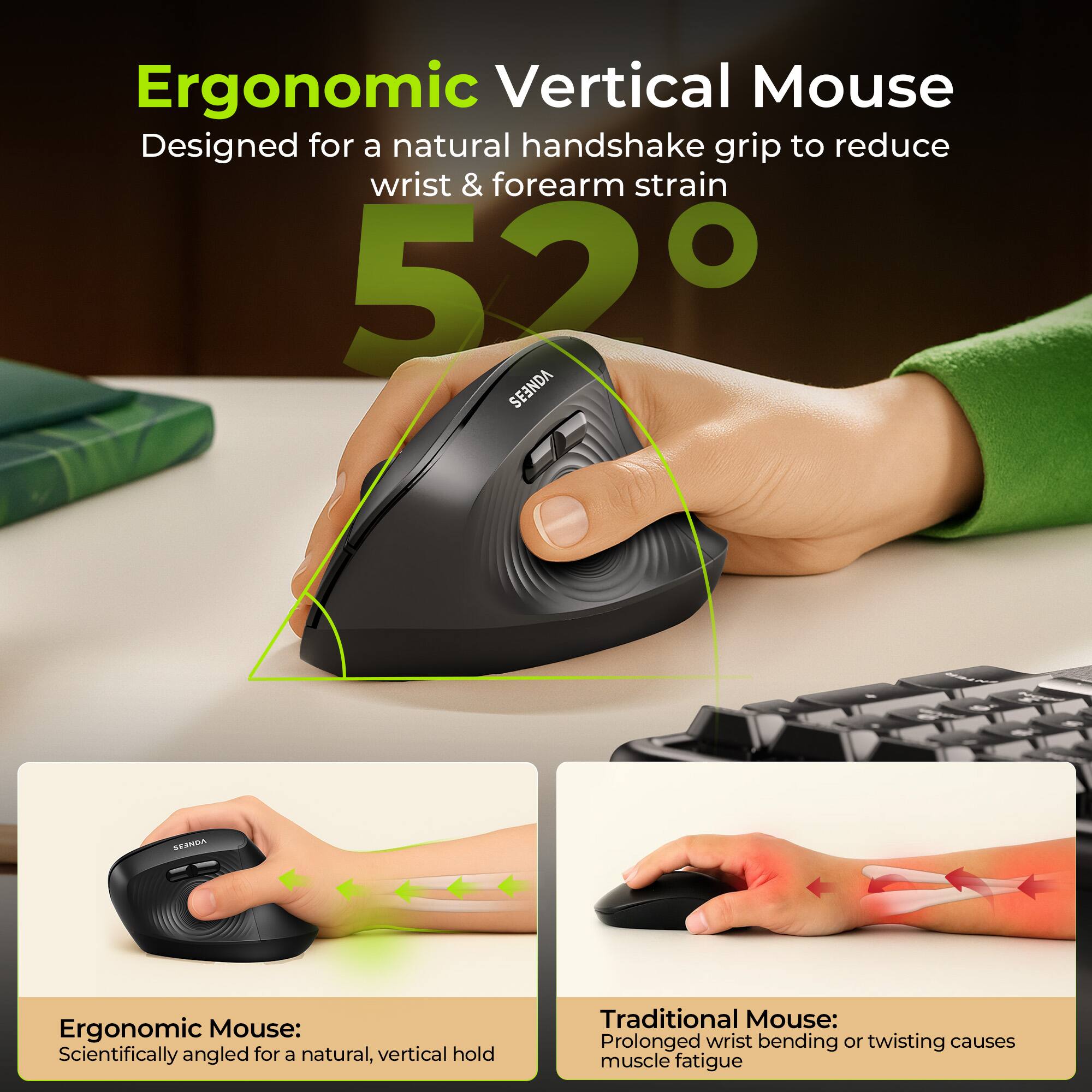 m*r様 ②-WA631-Mouse 20085D-R5MTS-BコンピュータA SEENDA MOU200 Bluetooth Vertical Mouse Wired Black - Best Buy