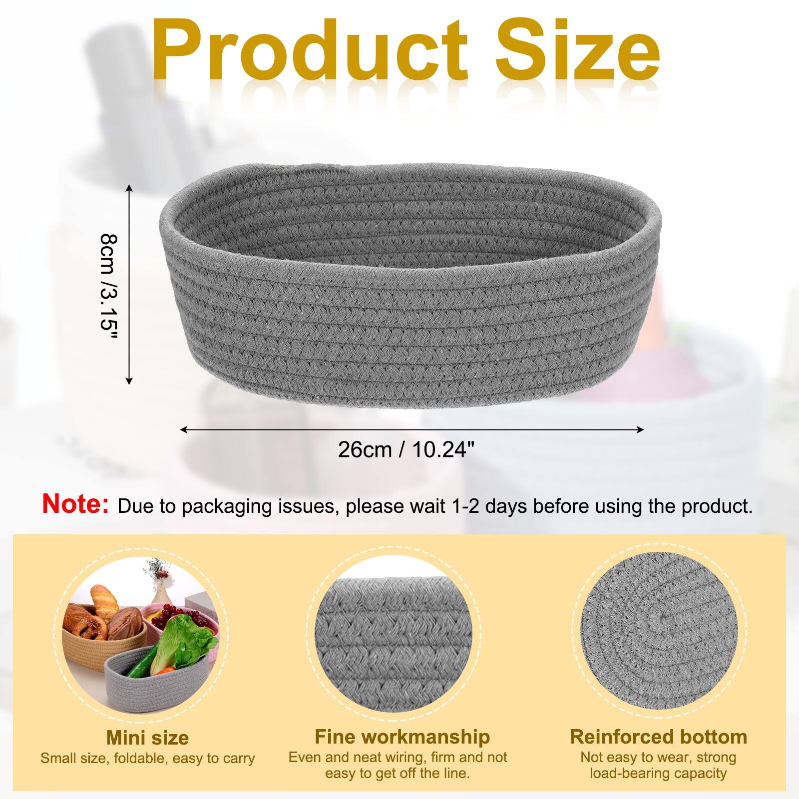 Product Size: 8cm / 3.15" x 26cm / 10.24"

Note: Due to packaging issues, please wait 1-2 days before using the product.

Mini size: Small size, foldable, easy to carry
Fine workmanship: Even and neat wiring, firm and not easy to get off the line
Reinforced bottom: Not easy to wear, strong load-bearing capacity