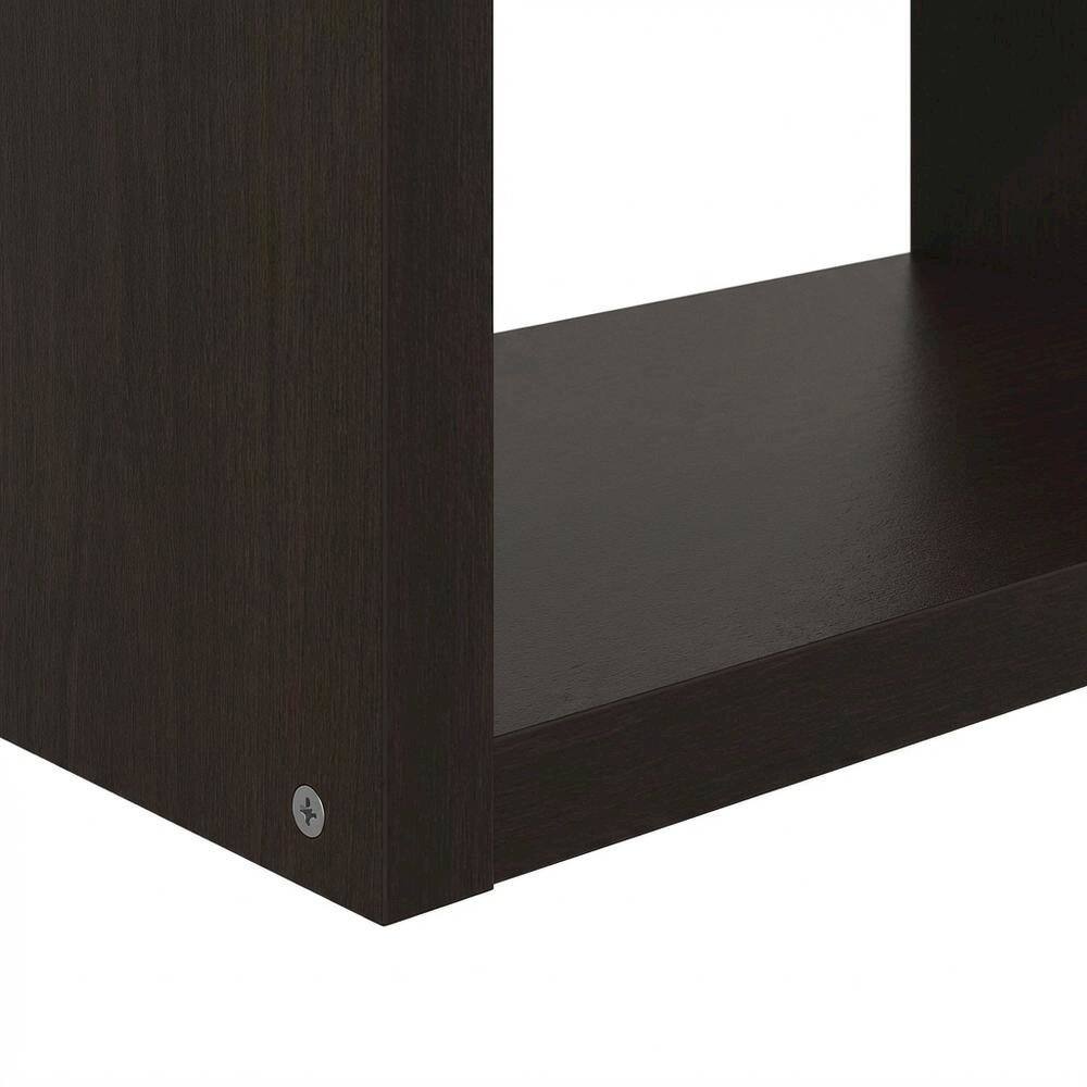 Alt View 2. FurniFact - Wooden bookcase with open shelves for versatile storage - Dark Oak.