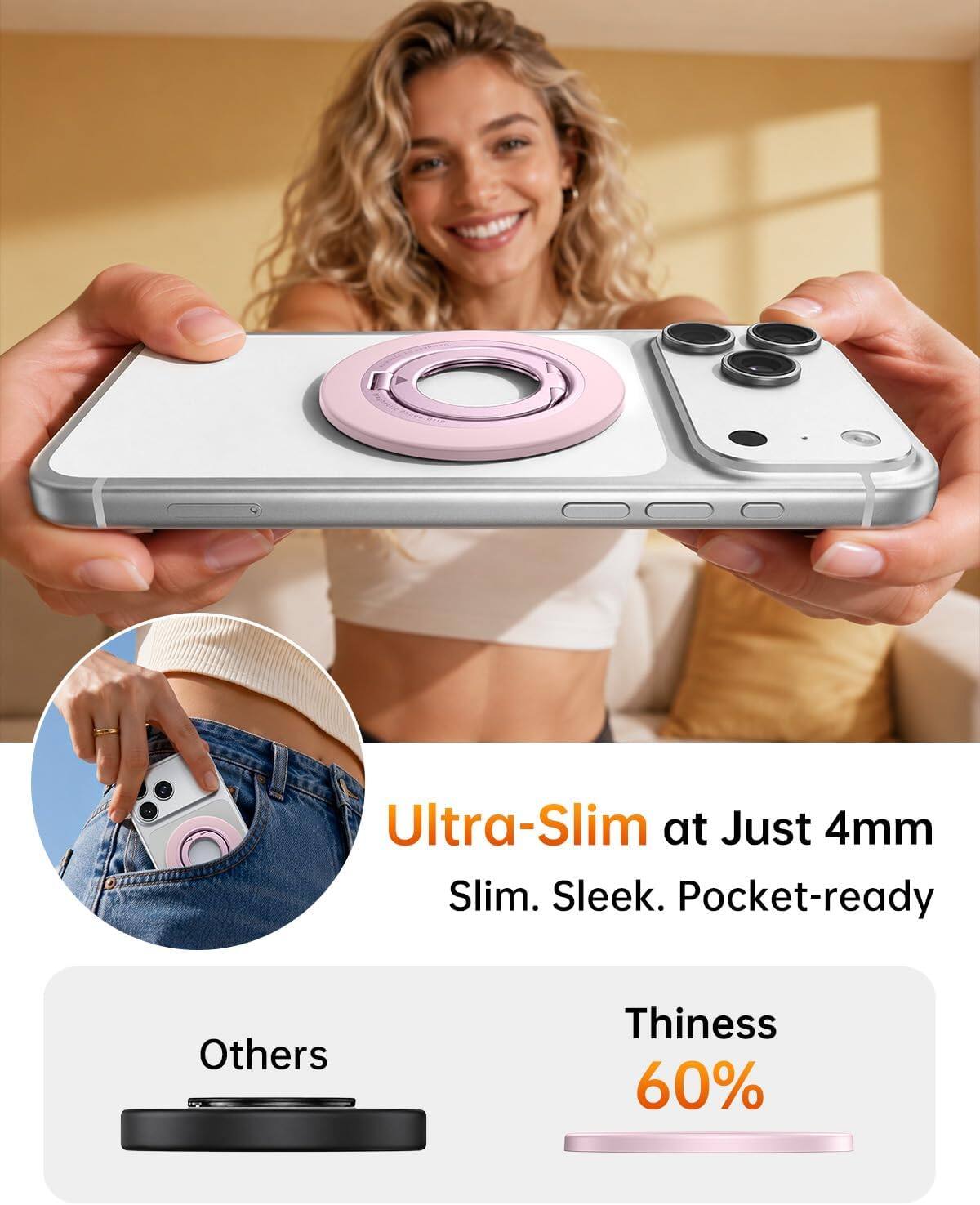 Ultra-Slim at Just 4mm Slim. Sleek. Pocket-ready

Others

Thinness 60%