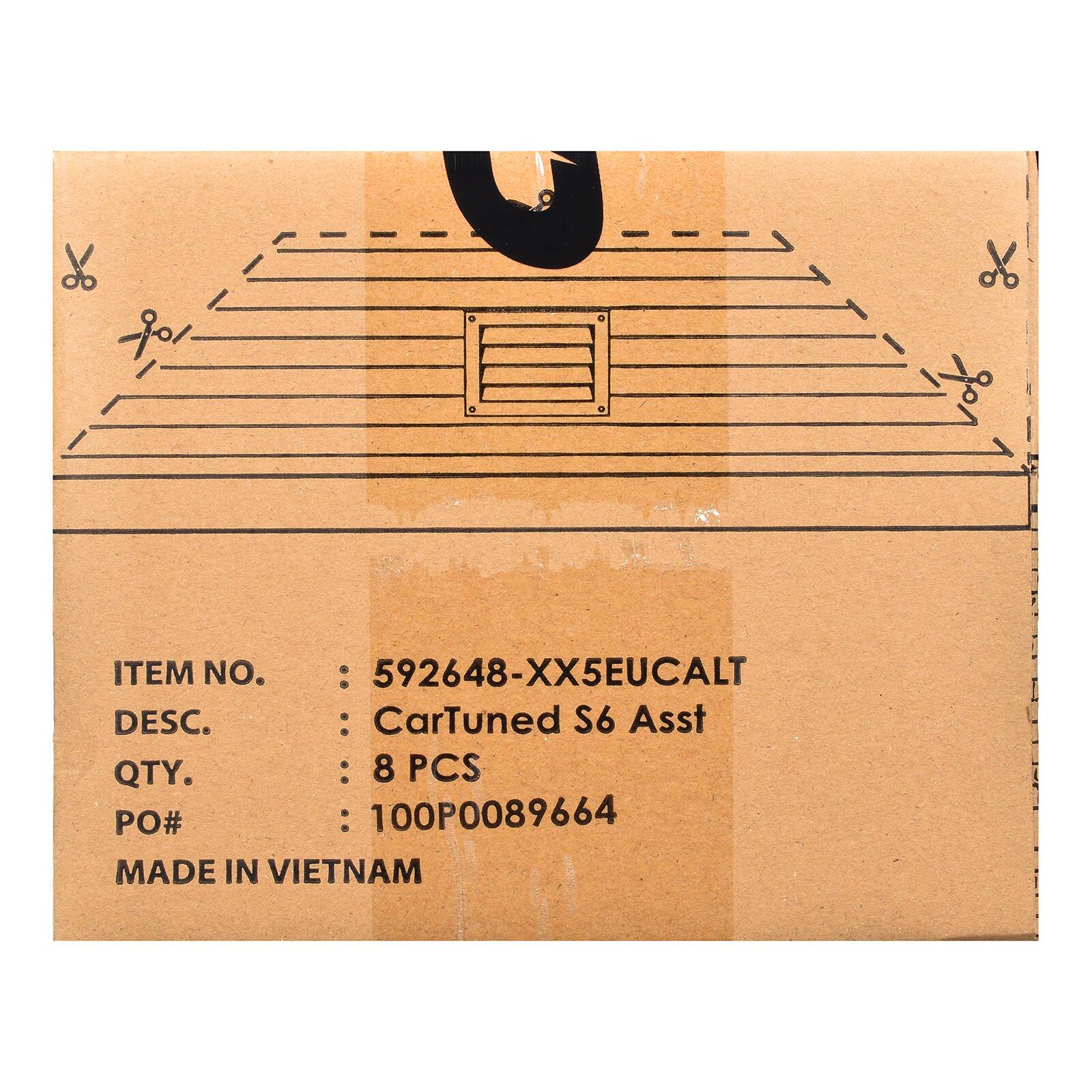 ITEM NO. : 592648-XX5EUCALT  
DESC. : CarTuned S6 Asst  
QTY. : 8 PCS  
PO# : 100P0089664  
MADE IN VIETNAM