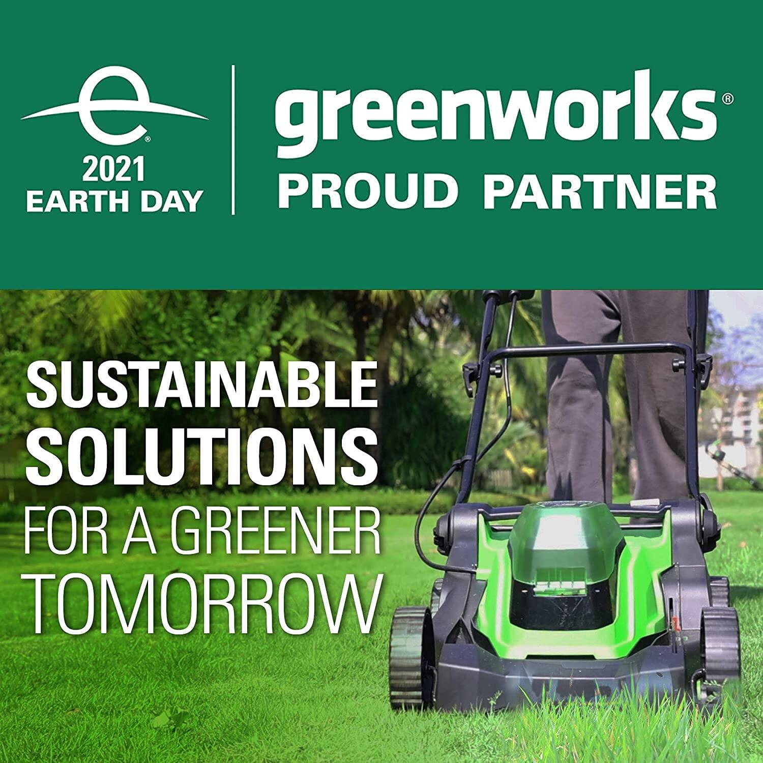 2021 EARTH DAY  
greenworks® PROUD PARTNER  

SUSTAINABLE SOLUTIONS FOR A GREENER TOMORROW