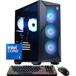 MSI - Codex R2 Gaming Desktop - Intel i5-14400F 2024 - 16GB Memory - NVIDIA GeForce RTX 5050 - 1TB Storage - Black
