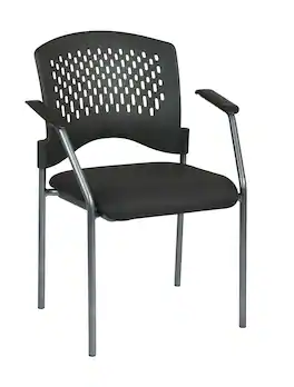 Office Star Products - Titanium Finish Visitors Chair - Coal
