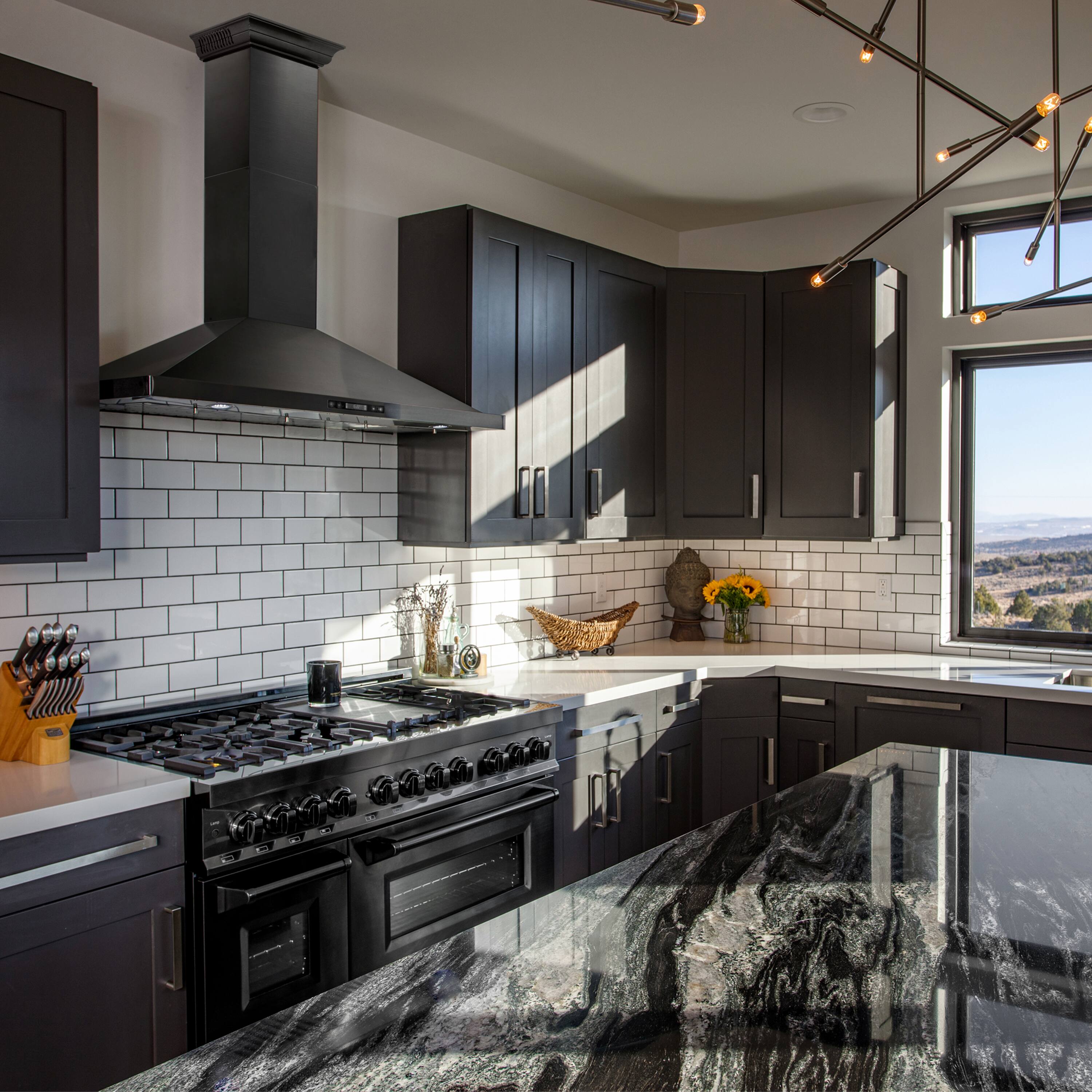 Alt View 7. ZLINE - 42 in. ZLINE CrownSound™Ducted Vent Wall Mount Range Hood in Black Stainless Steel with Built-in Bluetooth Speakers - Black Stainless Steel.