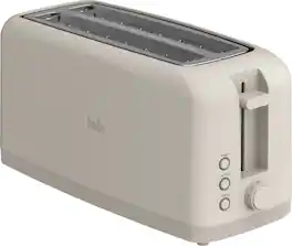 Bella - Fits-anywhere Kitchenware: 4-Slice Slim Toaster with Long Wide Slots - Oatmilk