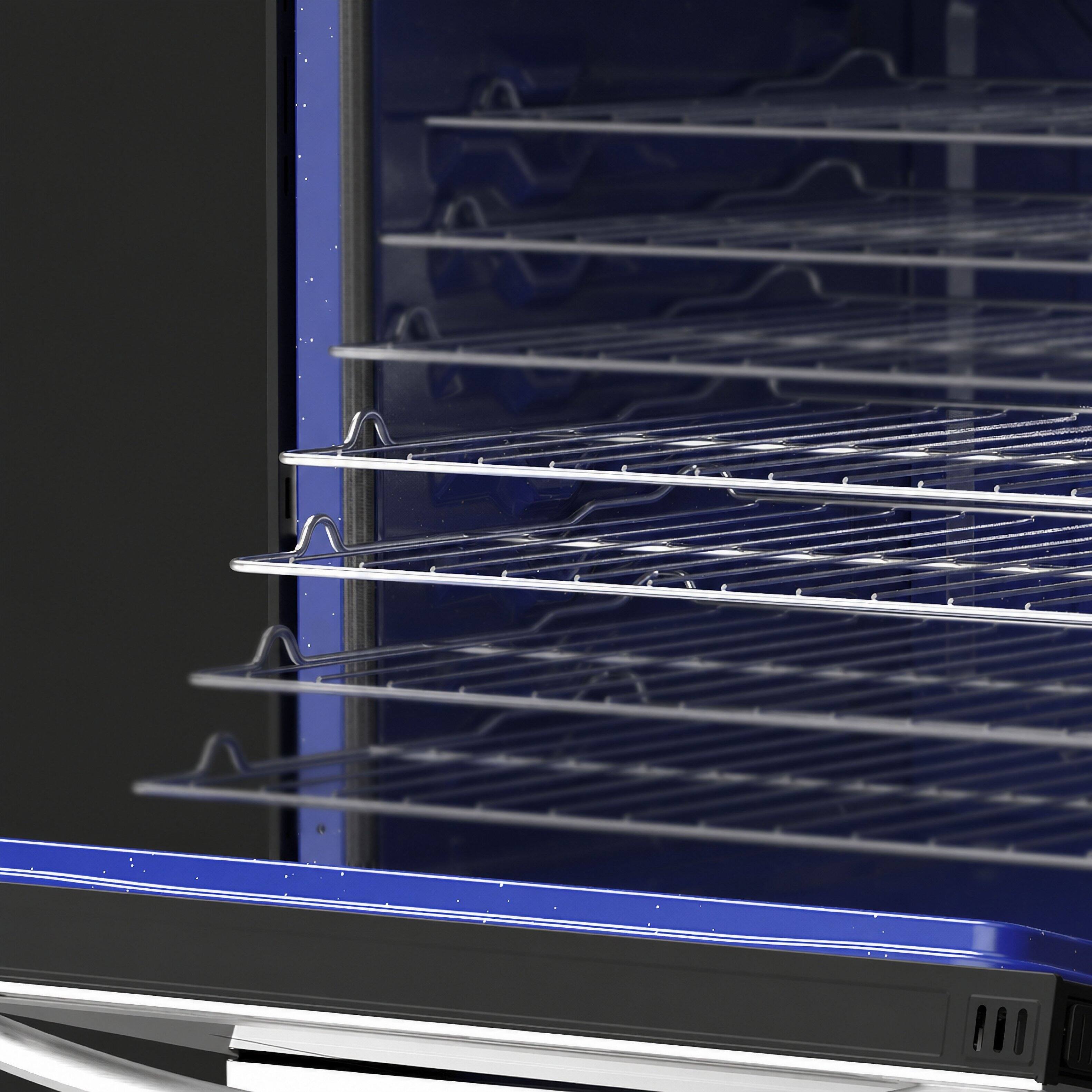 Alt View 10. Midea - 30 in. Wide 6.3 cu. ft. 5-Element Freestanding Electric Range with Sapphire Blue Interior, Self Clean, Air Fry, WiFi - Stainless Steel.