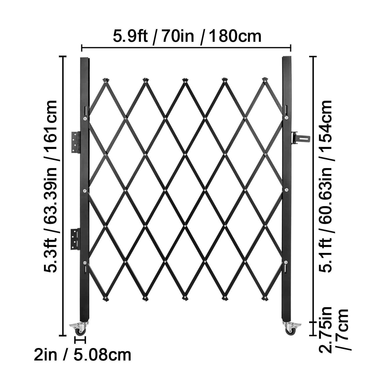 5.9ft / 70in / 180cm  
5.3ft / 63.39in / 161cm  
5.1ft / 60.63in / 154cm  
2in / 5.08cm  
2.75in / 7cm
