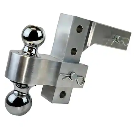 Front. Uriah Products - Uriah Products Adjustable Aluminum Hitch Mount with 2" & 2.31" Balls, Silver - Silver.