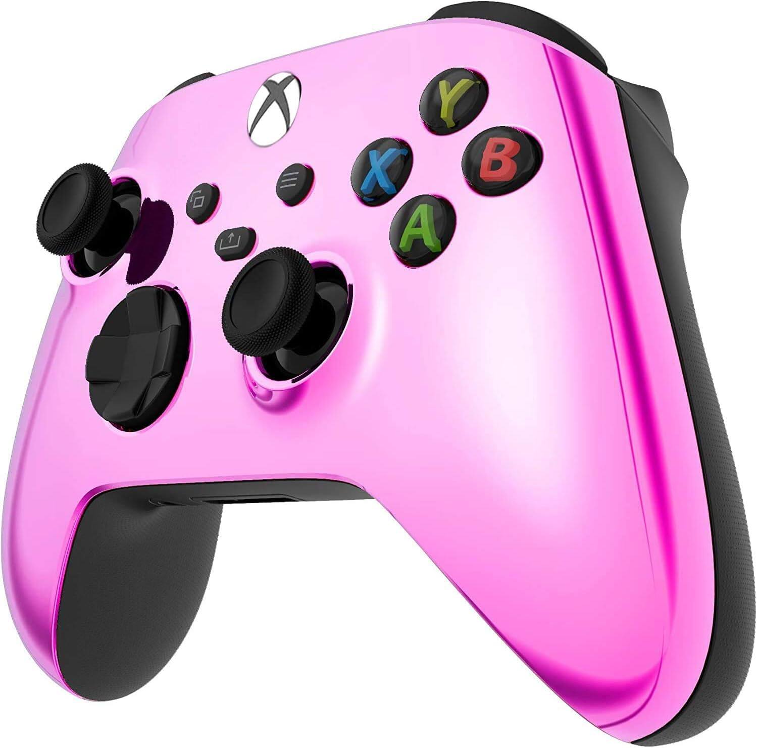 Angle. Custom Controllerzz - Custom Wireless Controller for Xbox Series X|S, Xbox One, & PC - Pink Chrome.