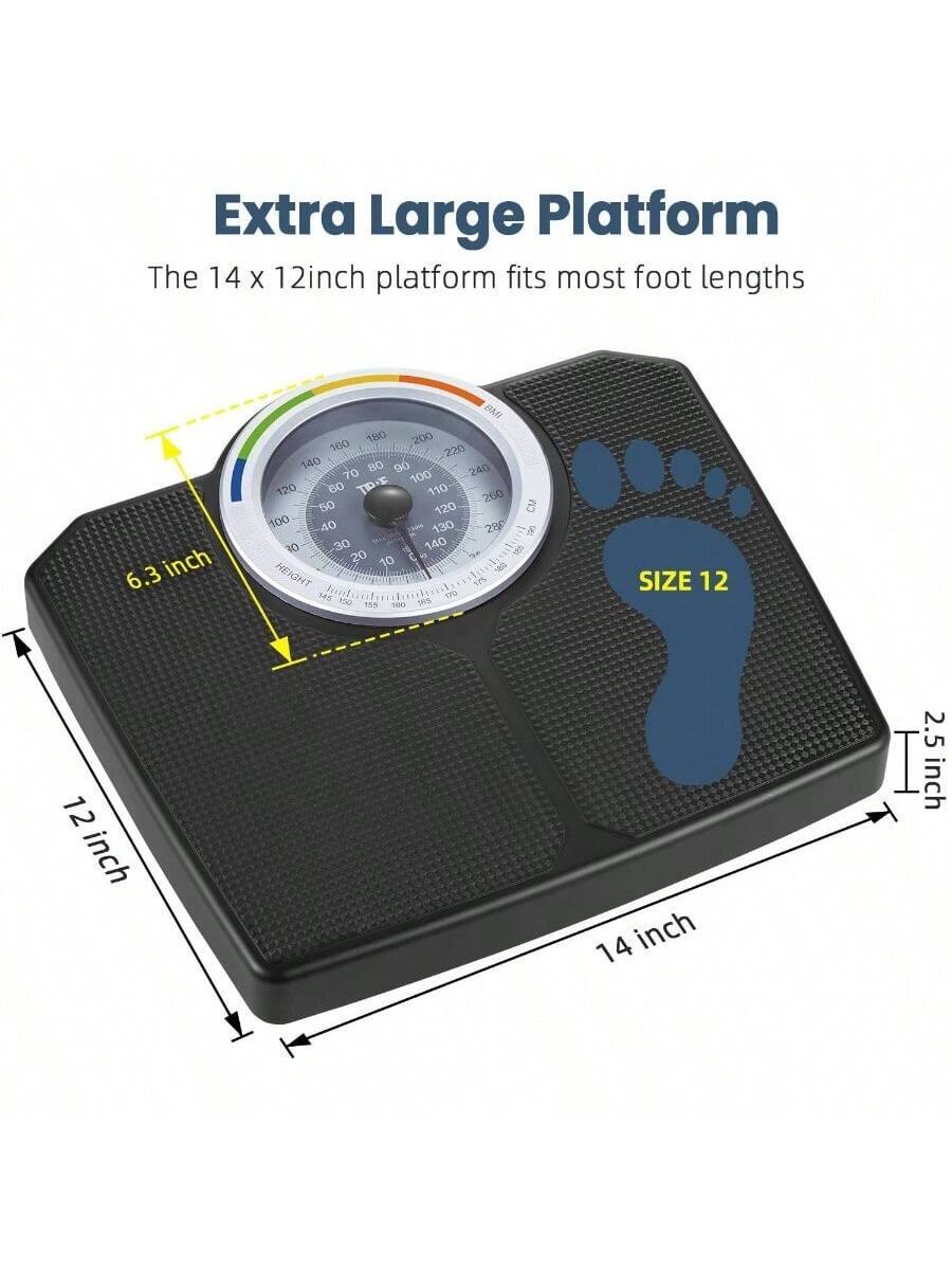 Extra Large Platform  
The 14 x 12 inch platform fits most foot lengths  

- 6.3 inch  
- 12 inch  
- 14 inch  
- 2.5 inch  

SIZE 12