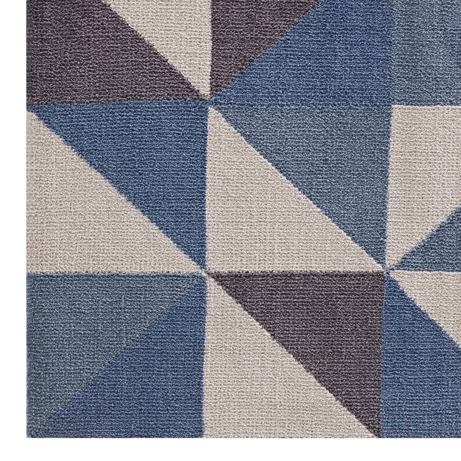 Alt View 1. Modway - Kahula Geometric Triangle Mosaic Area Rug - Blue White and Gray.