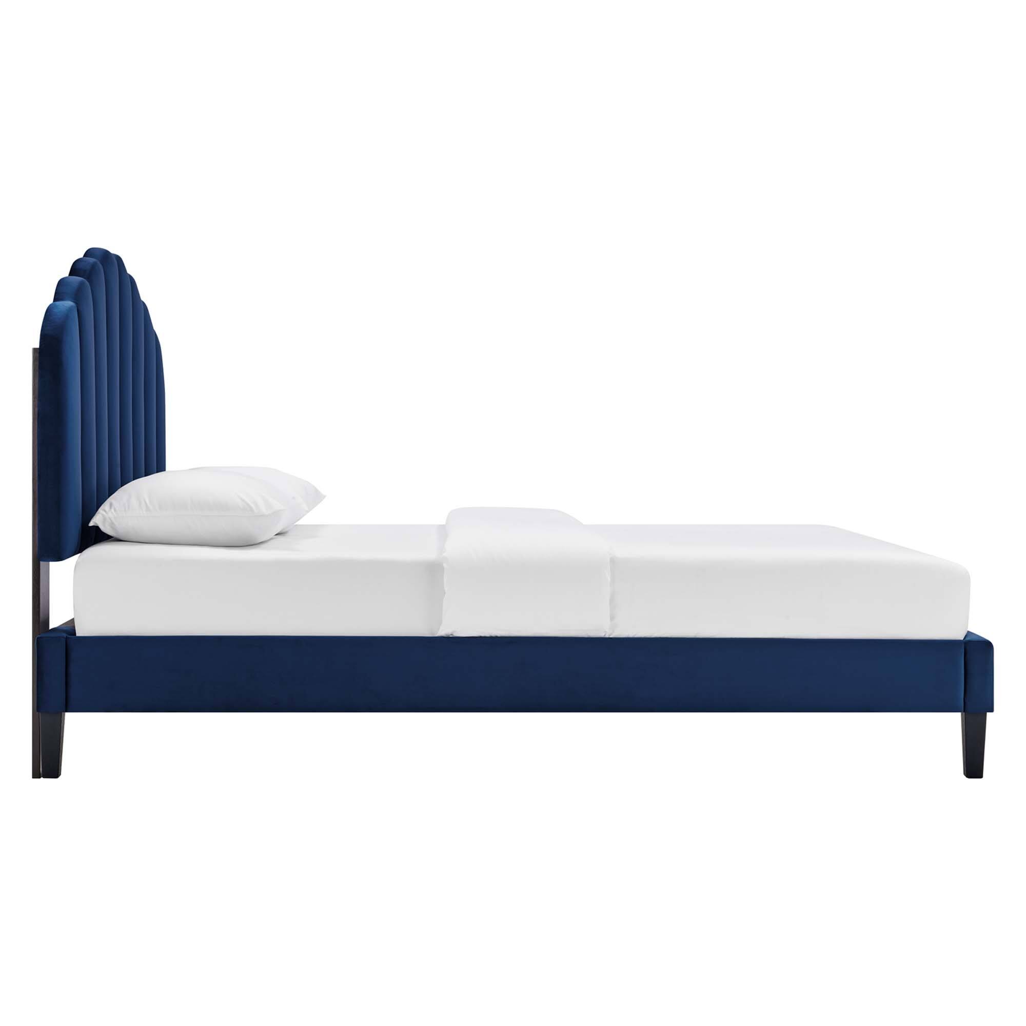 Alt View 1. Modway - Sienna Performance Velvet Twin Platform Bed - Gray.