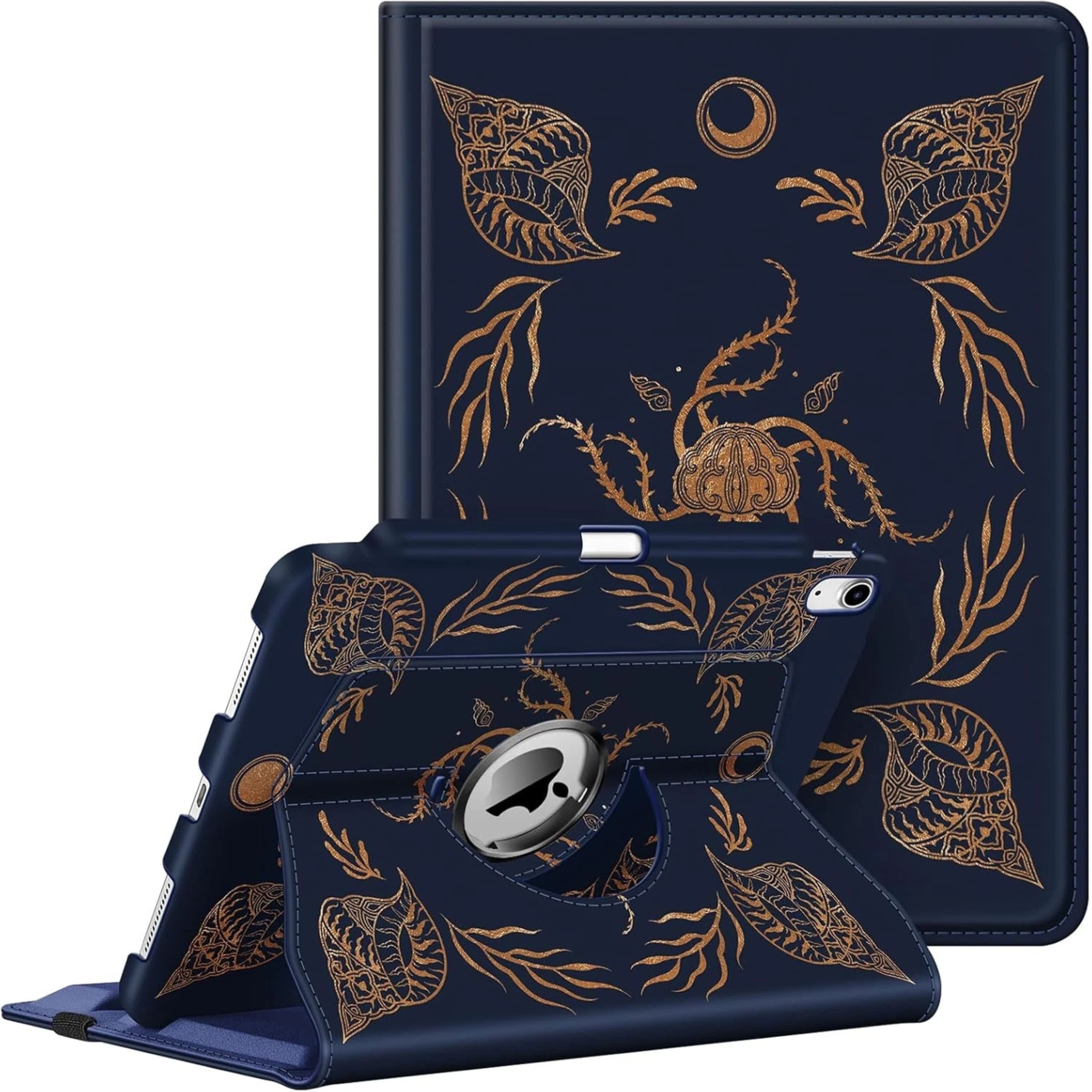 Kitcheniva - Smart Rotating Case For iPad A16 11th 2025 And iPad 10th 2022 Stand Cover - Sea Conch