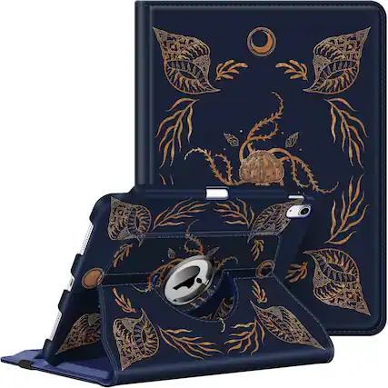 Front. Kitcheniva - Smart Rotating Case For iPad A16 11th 2025 And iPad 10th 2022 Stand Cover Sea Conch - Sea Conch.